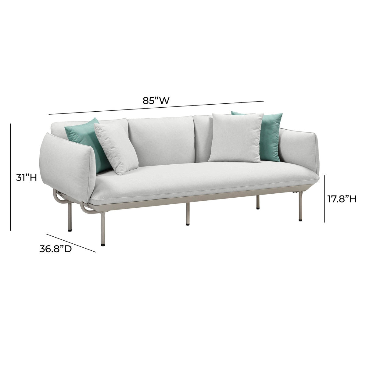 Katti Light Grey and Beige Outdoor Sofa