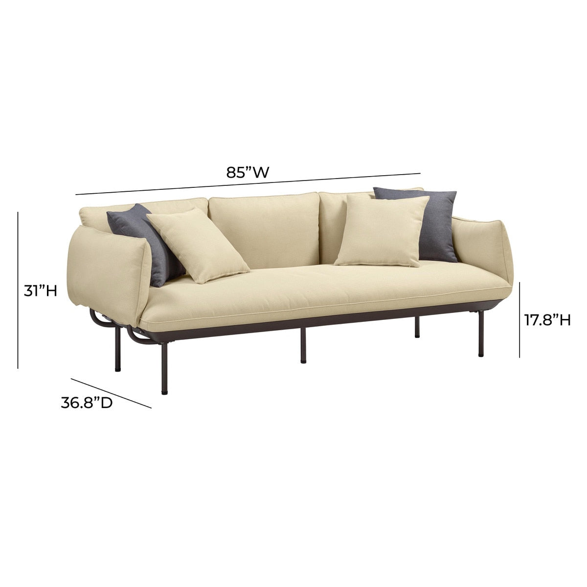 Katti Light Grey and Beige Outdoor Sofa