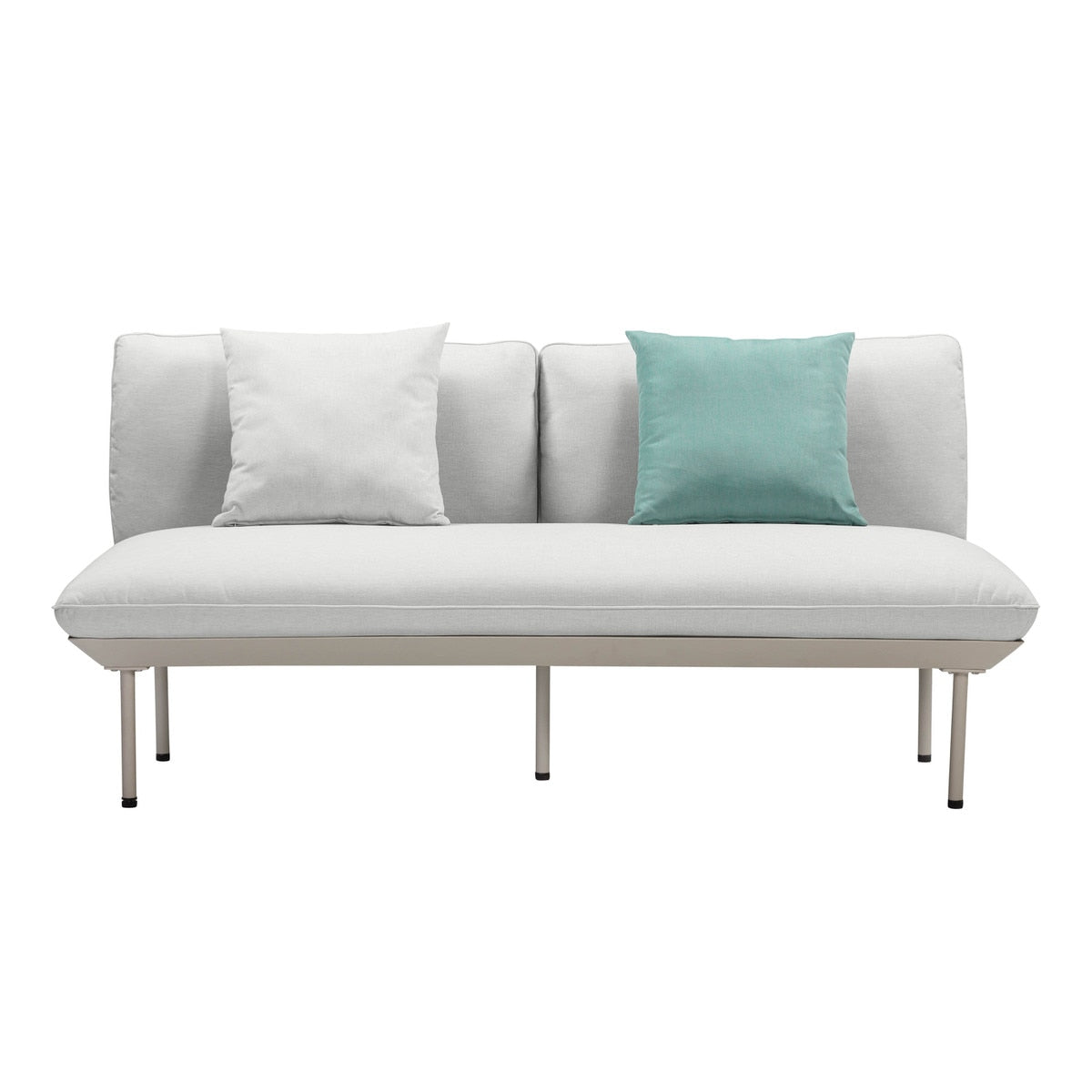 Katti Beige and Light Gray Outdoor Loveseat