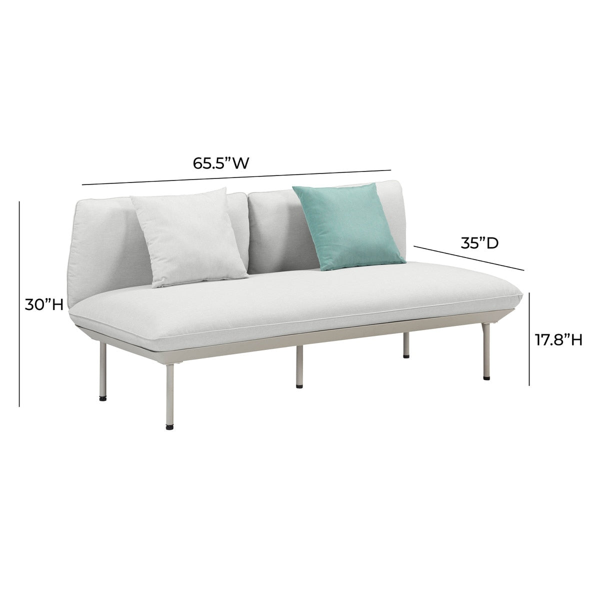 Katti Beige and Light Gray Outdoor Loveseat