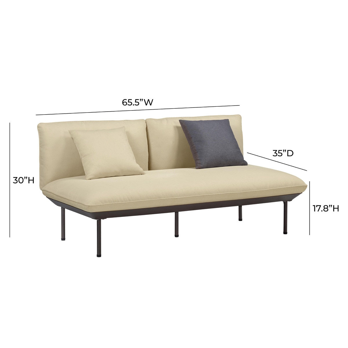 Katti Beige and Light Gray Outdoor Loveseat