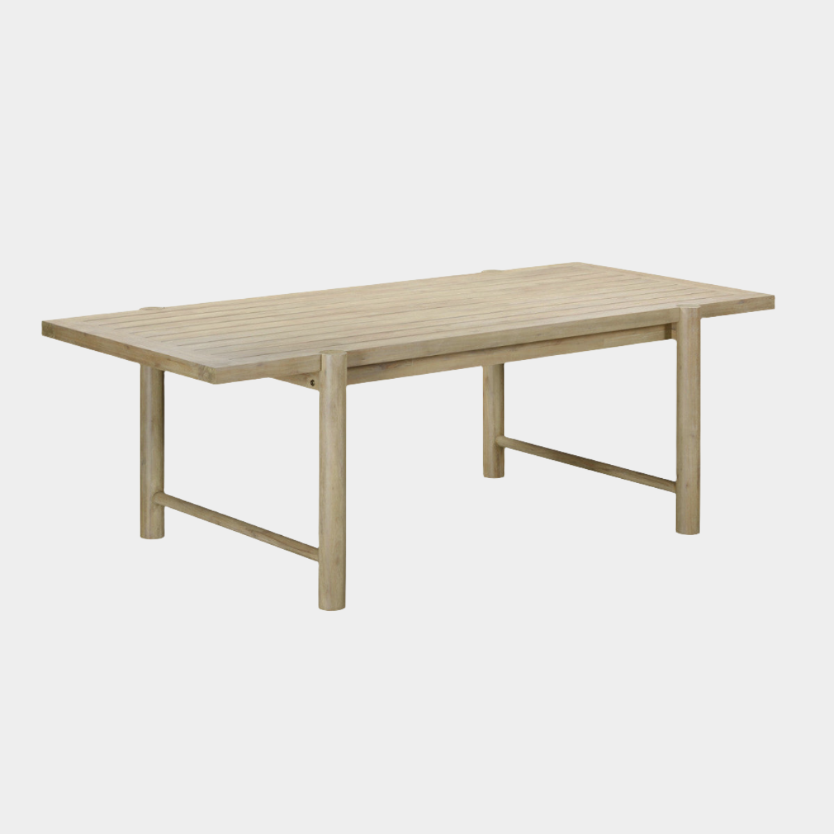 Table à manger rectangulaire d'extérieur en teck clair Gata de 87 po