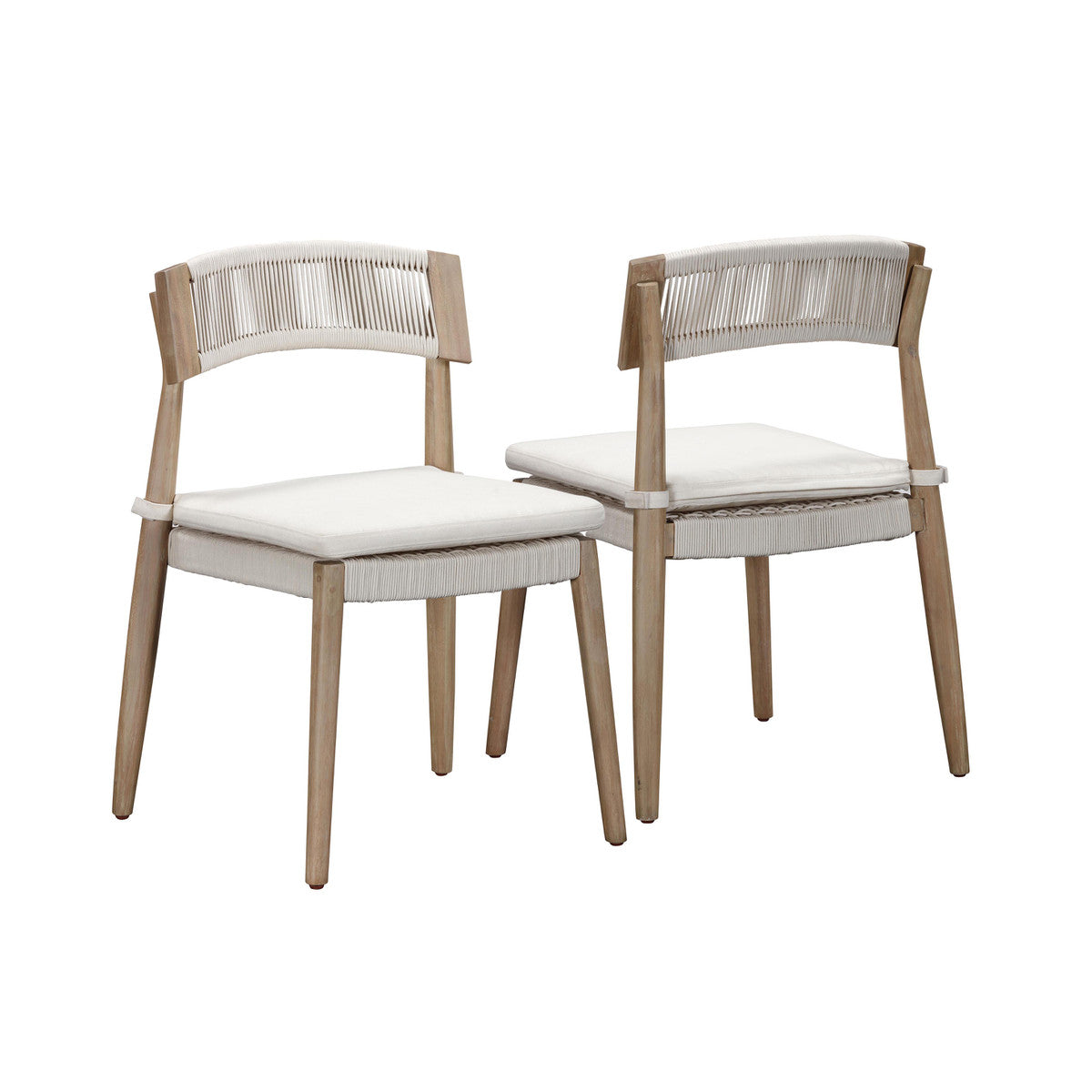 Chaise de salle à manger d'extérieur Gata Cream - Lot de 2 