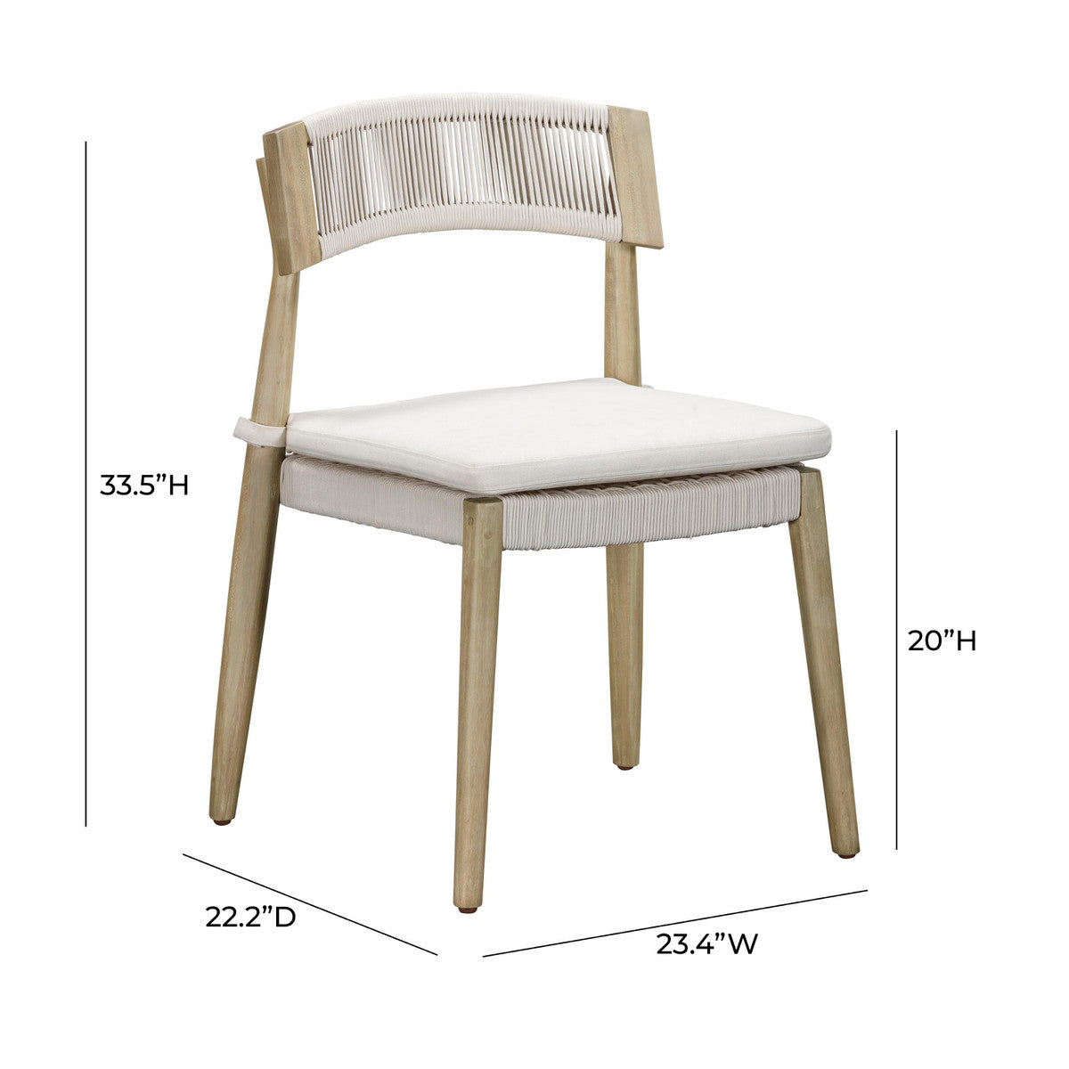 Chaise de salle à manger d'extérieur Gata Cream - Lot de 2 