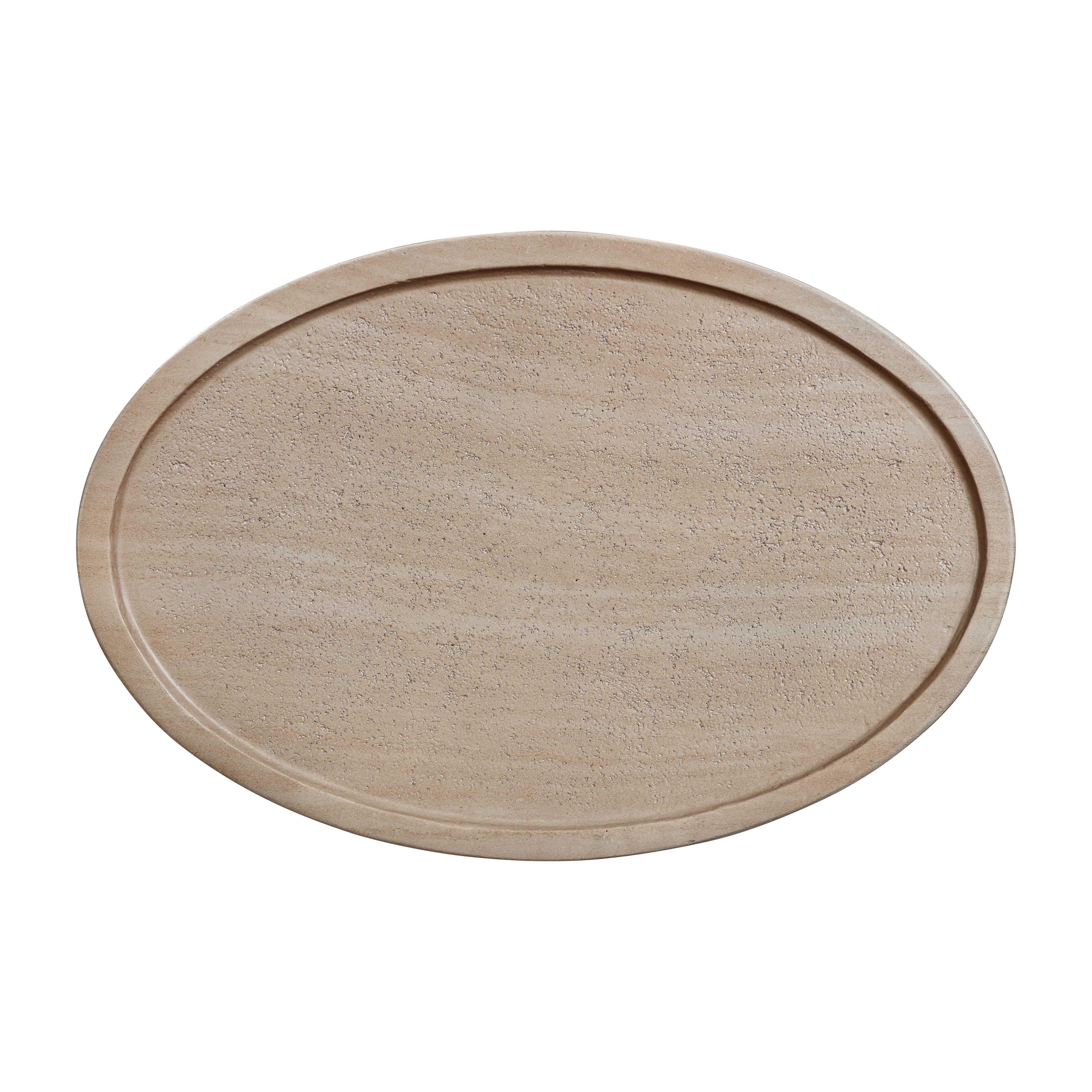 Eclipse Textured Faux Travertine Indoor/Outdoor Side Table