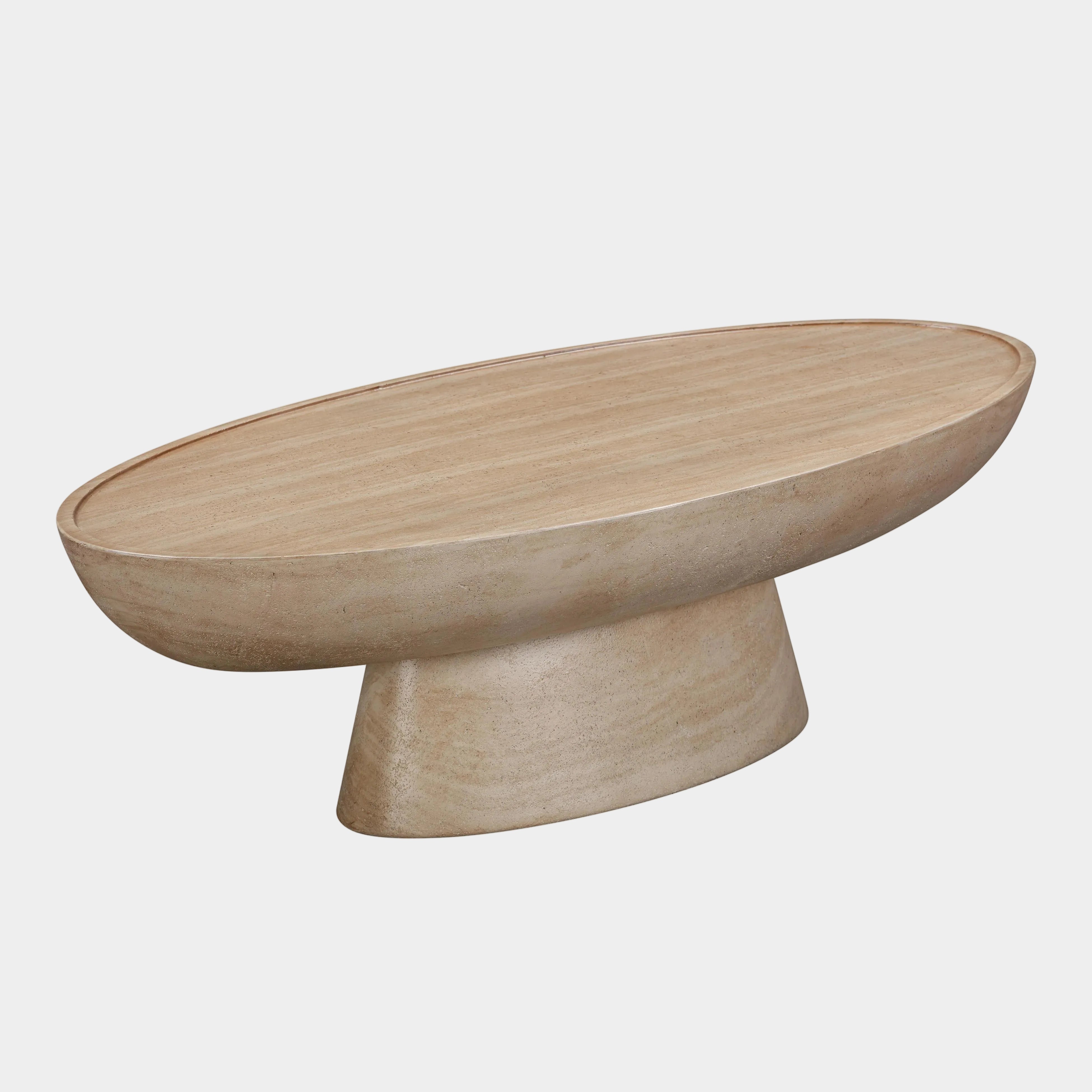 Eclipse 47" Textured Faux Travertine Indoor/Outdoor Coffee Table
