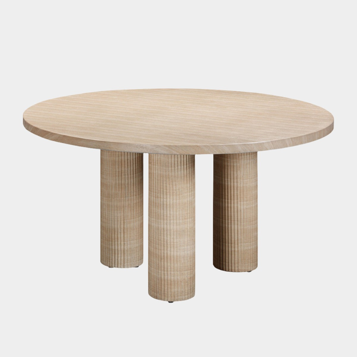 Patti Textured Faux Travertine Indoor / Outdoor 55" Round Dining Table