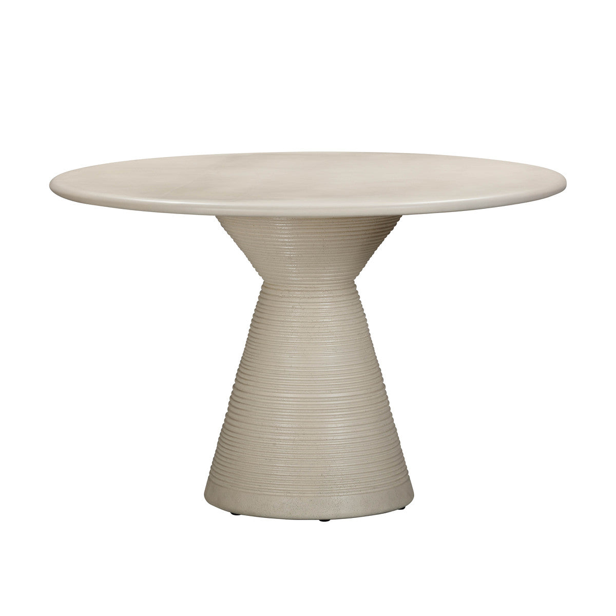 Table à manger ronde en béton texturé imitation plâtre beige fougère pour intérieur/extérieur de 47 po 