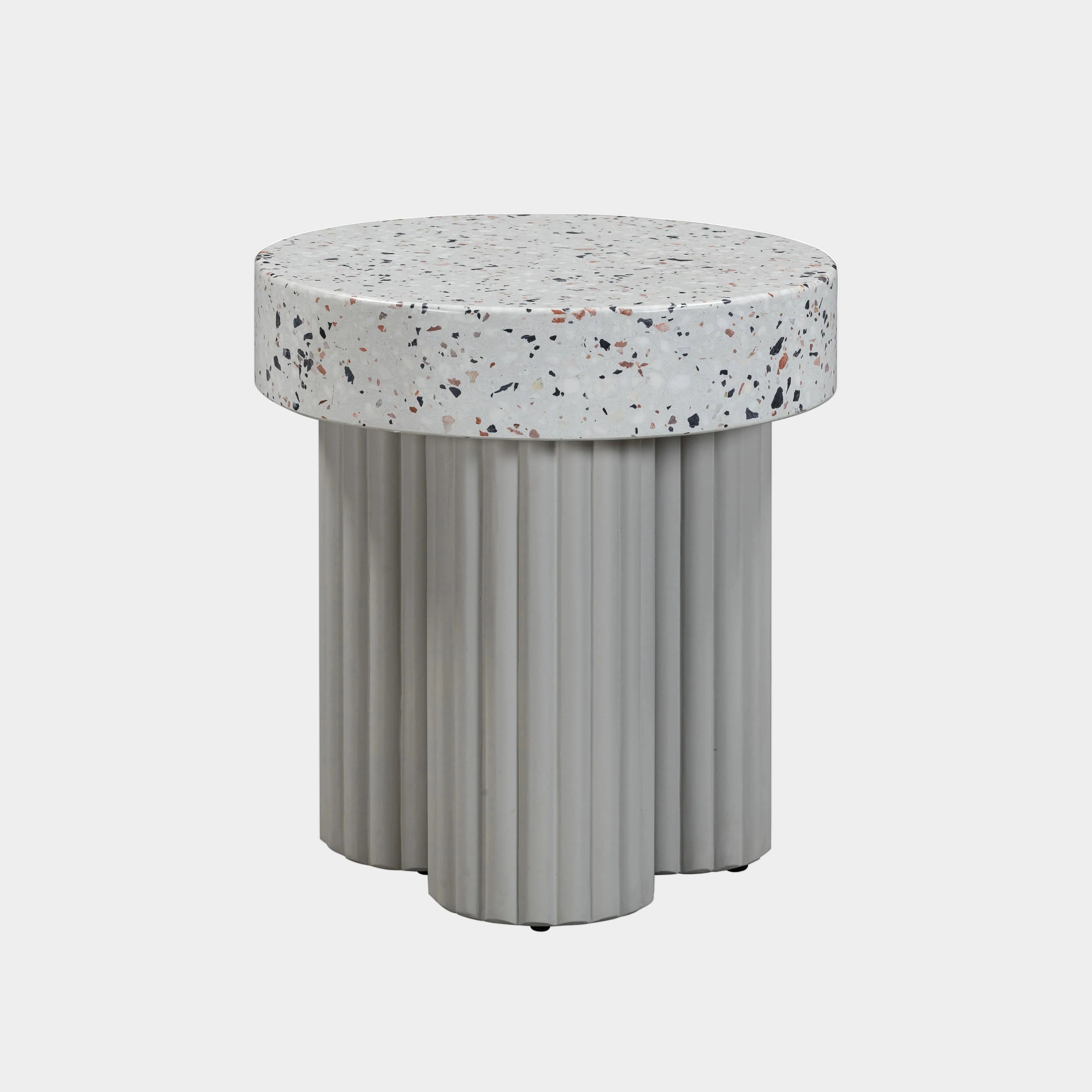 Clover Faux Terrazzo Indoor/Outdoor Round Side Table