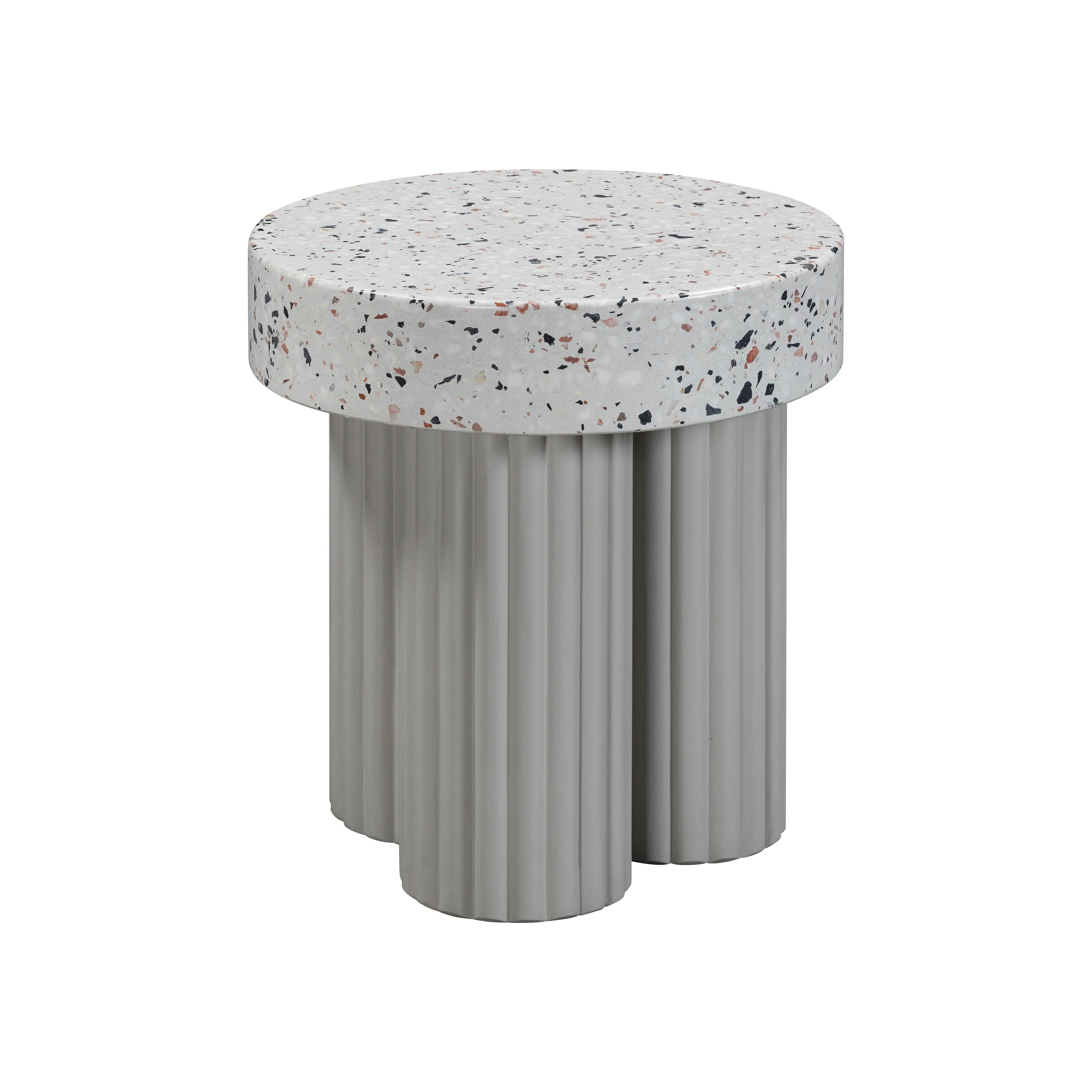 Clover Faux Terrazzo Indoor/Outdoor Round Side Table