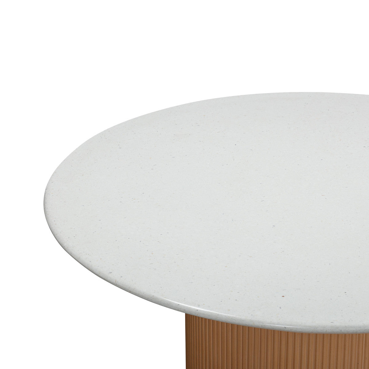 Table à manger ronde d'intérieur/extérieur en faux terrazzo rose et béton terre cuite de 47 po 