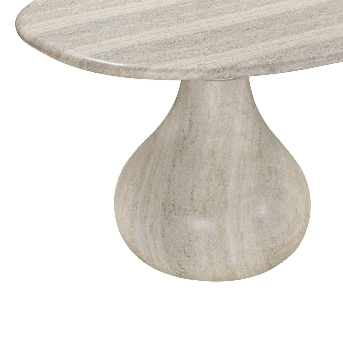 Smooch Faux Travertine Indoor / Outdoor 87" Oval Dining Table