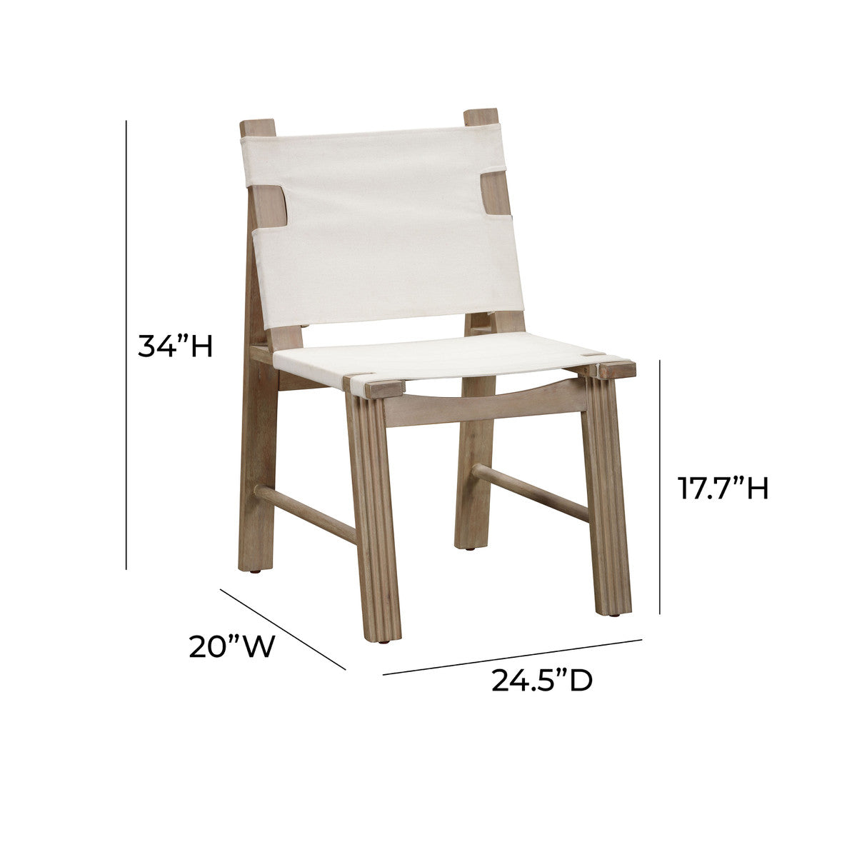 Chaise de salle à manger d'extérieur Cassie Cream - Lot de 2 