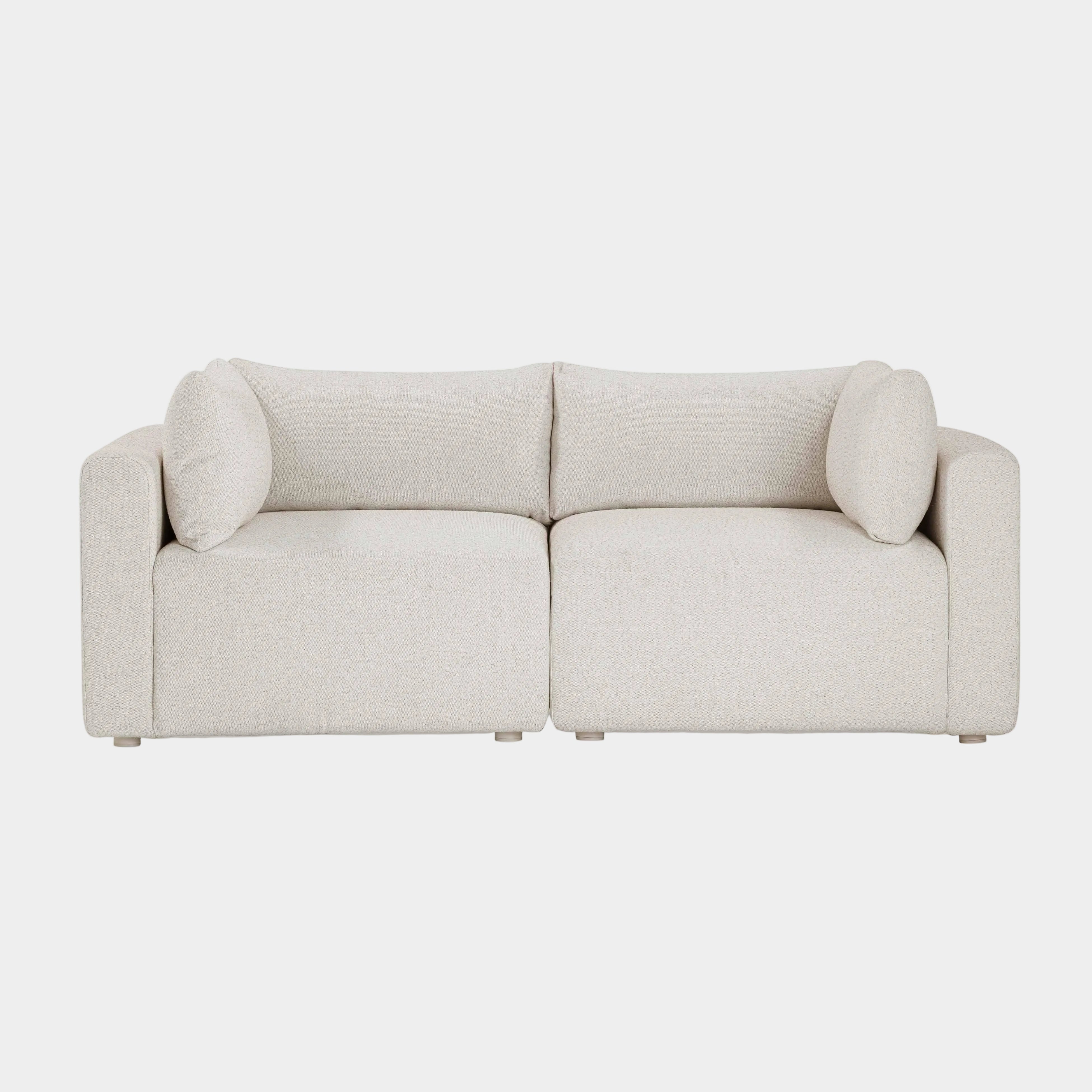Hangover 81" Cream Performance Fabric Outdoor Modular Loveseat