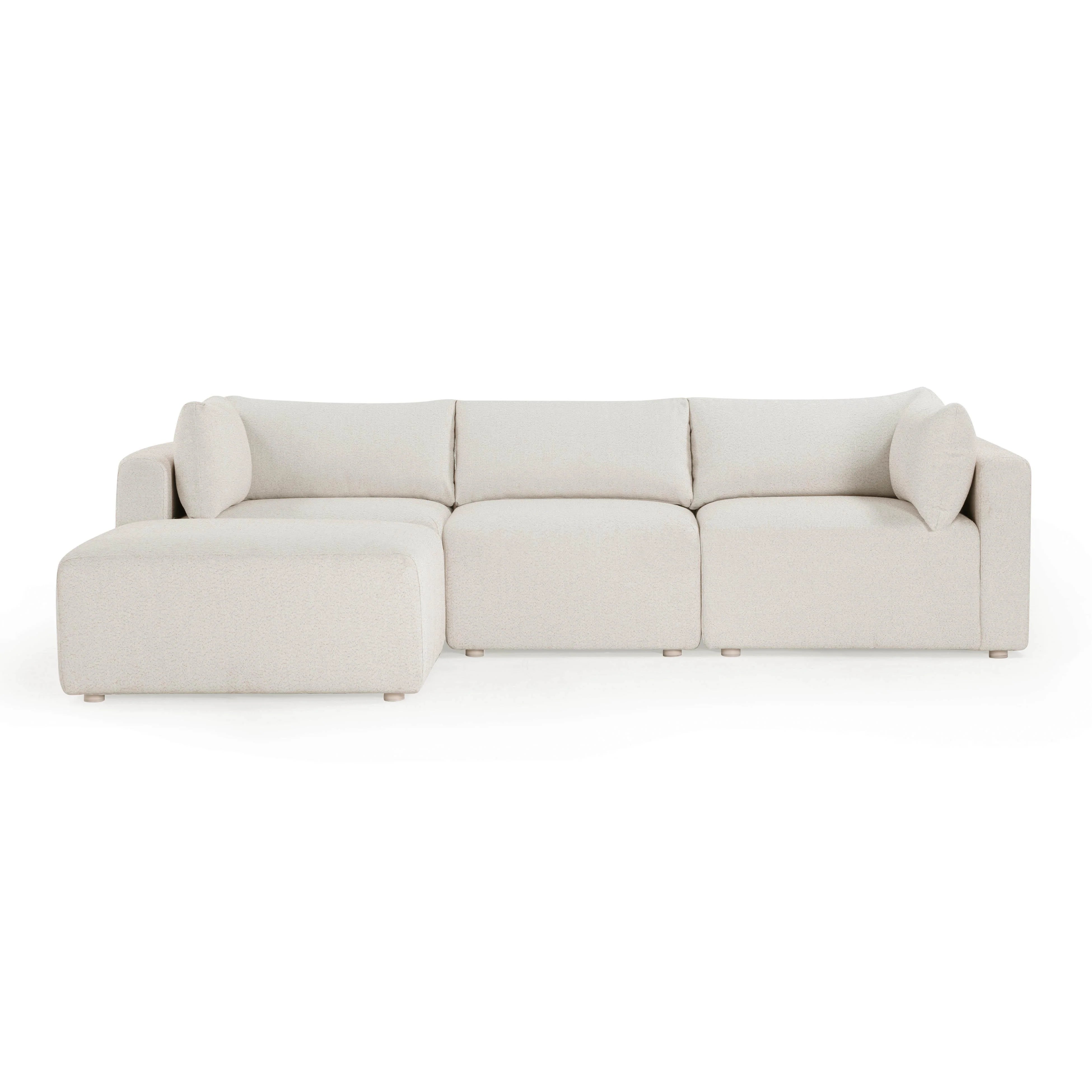 Hangover 4-Piece Cream Performance Fabric Outdoor Modular Sectional