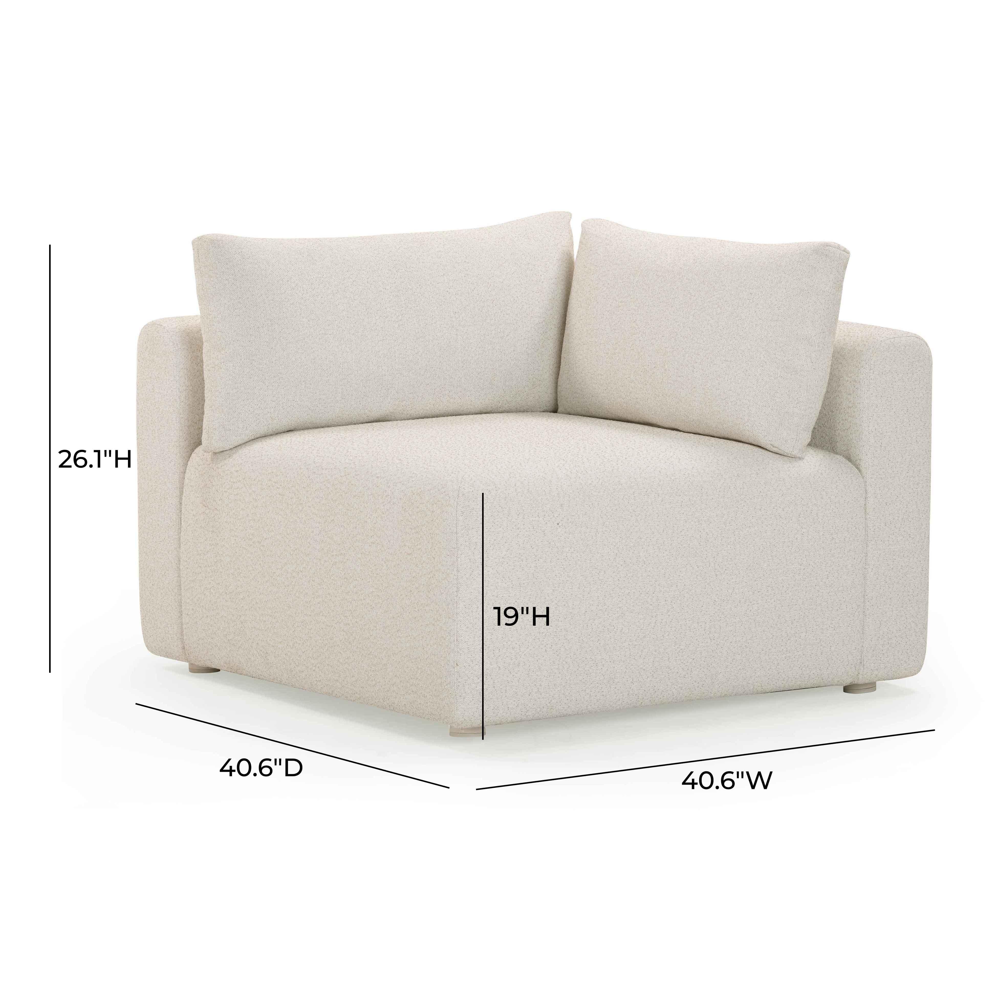 Hangover Cream Performance Fabric Outdoor Modular Corner Chair