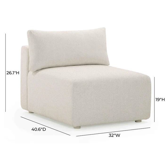 Hangover Cream Modular Outdoor Armless Chair