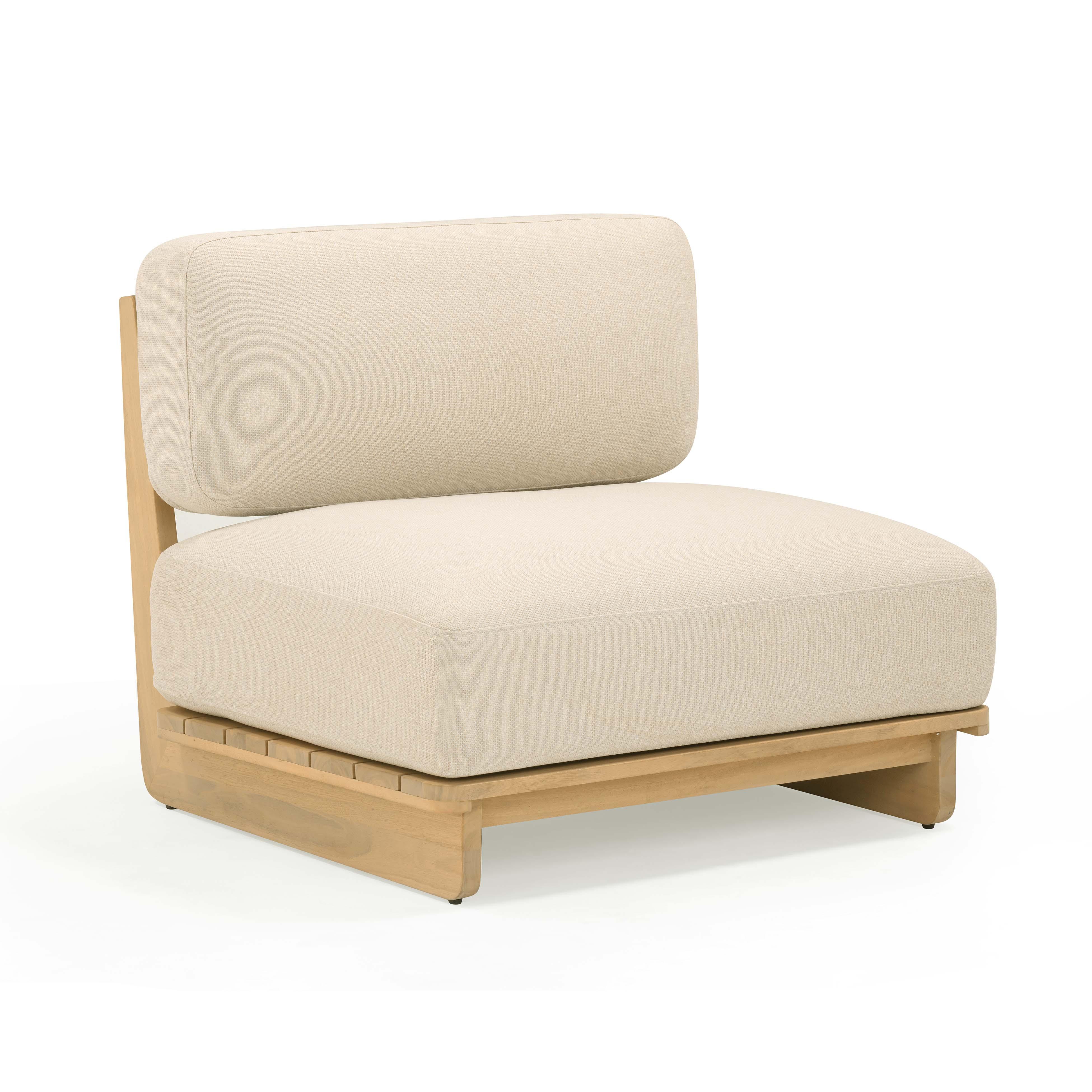 Reavan Cream Performance Fabric Outdoor Lounge Chair