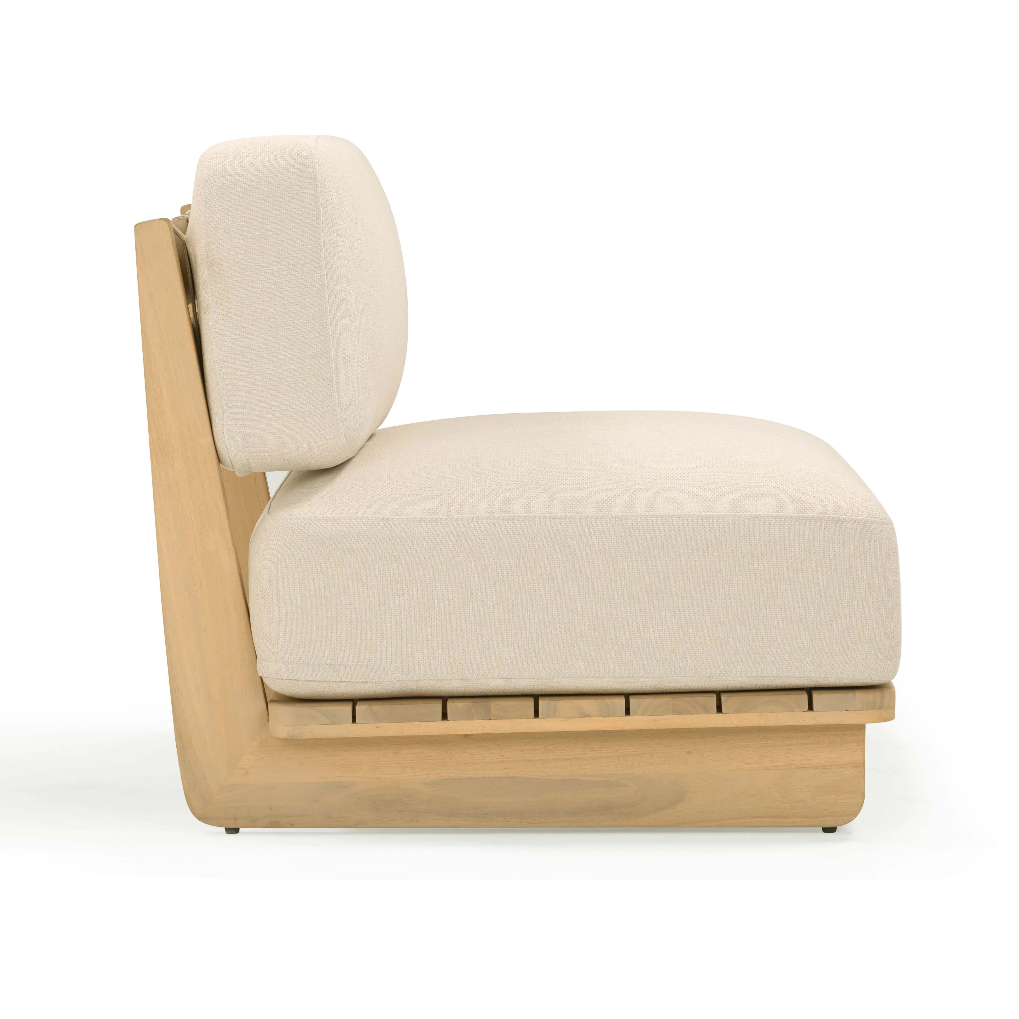 Reavan Cream Performance Fabric Outdoor Lounge Chair