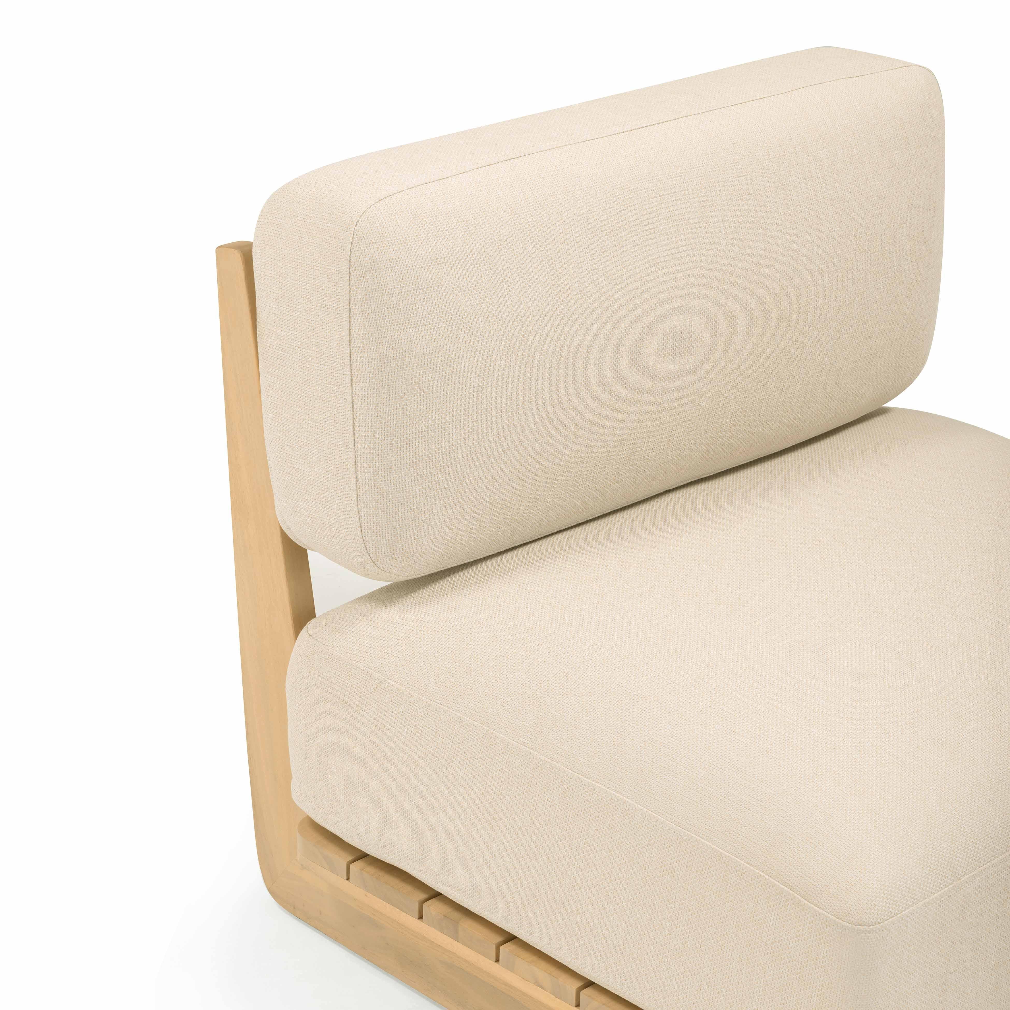 Reavan Cream Performance Fabric Outdoor Lounge Chair