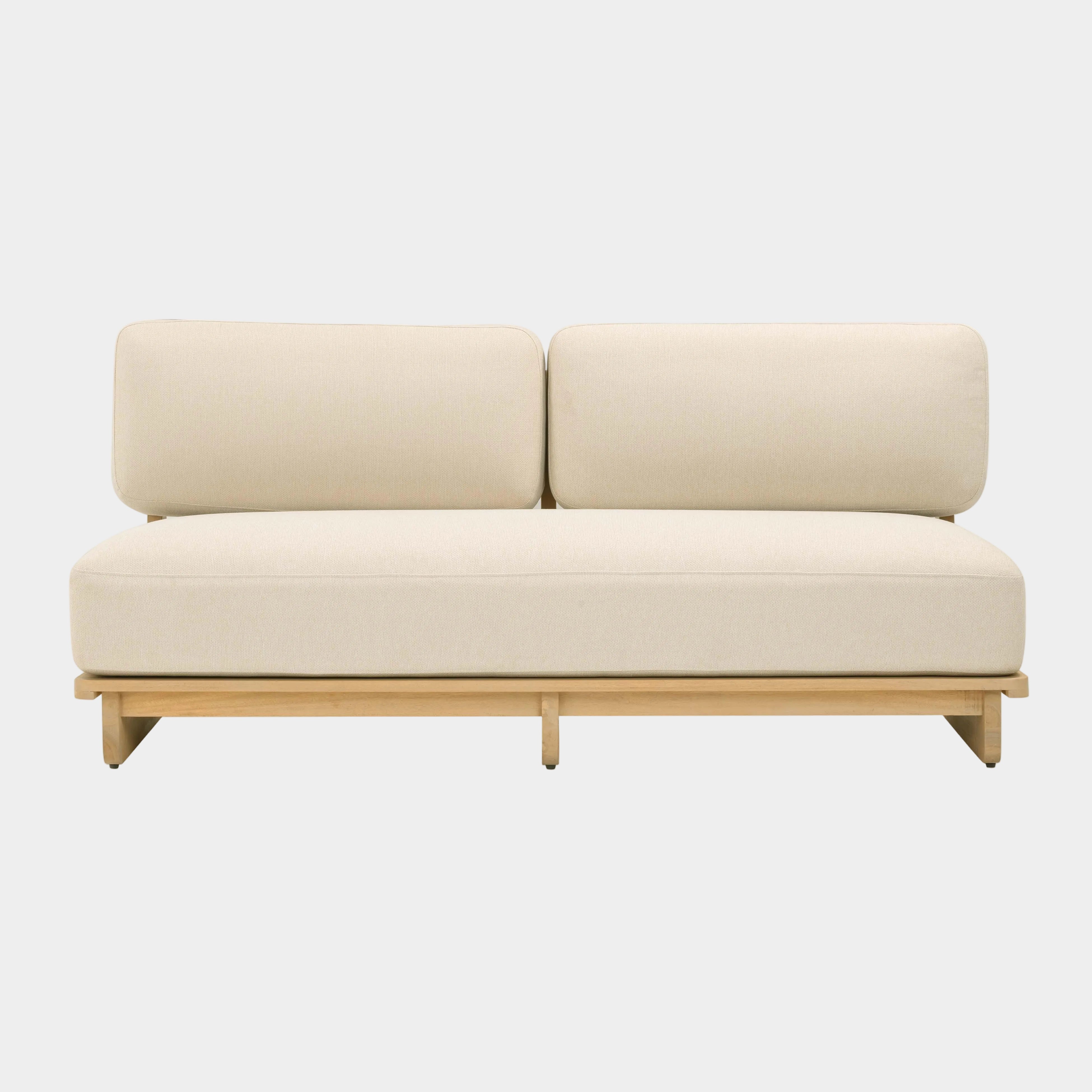 Reavan 67" Cream Performance Fabric Outdoor Lounge Sofa
