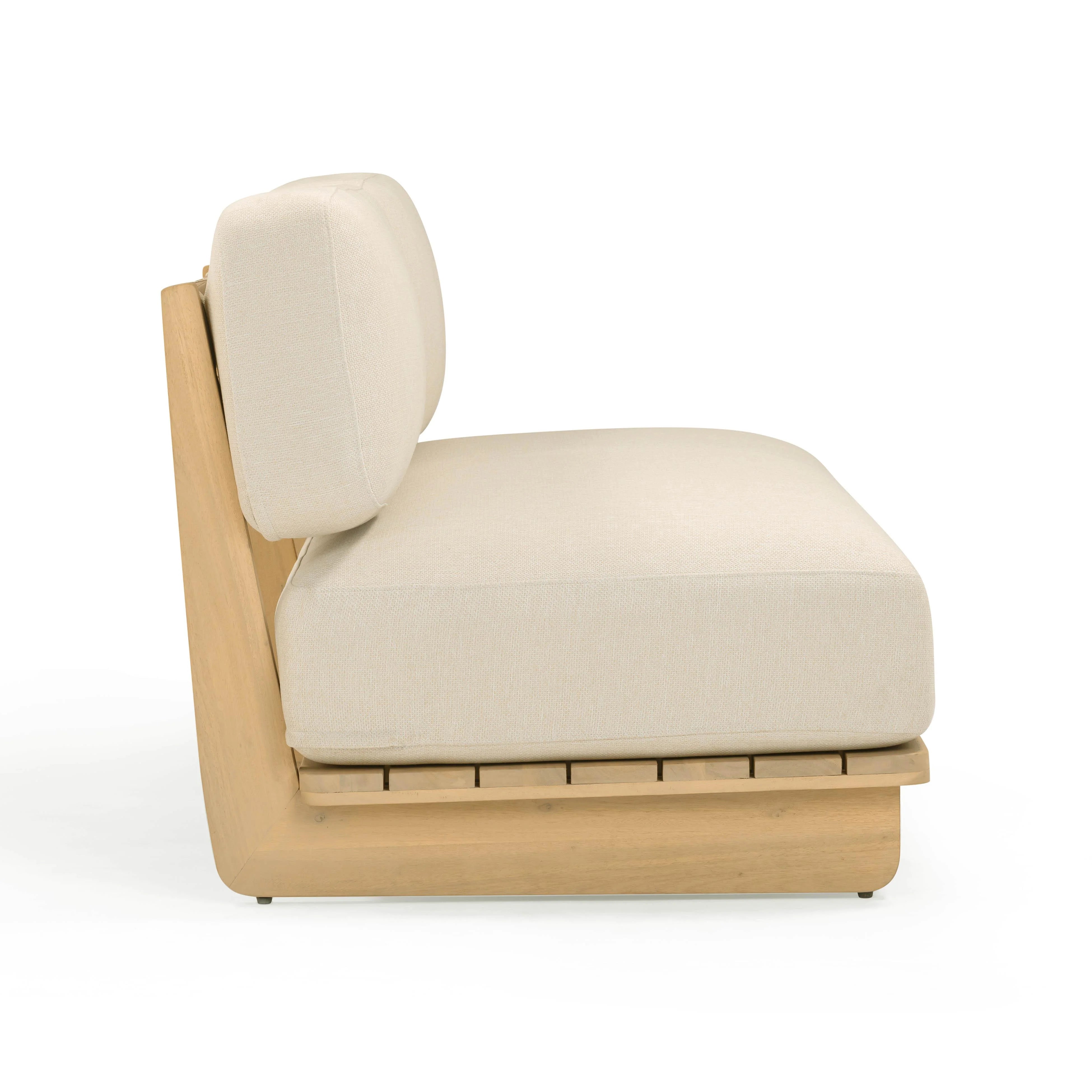 Reavan 67" Cream Performance Fabric Outdoor Lounge Sofa