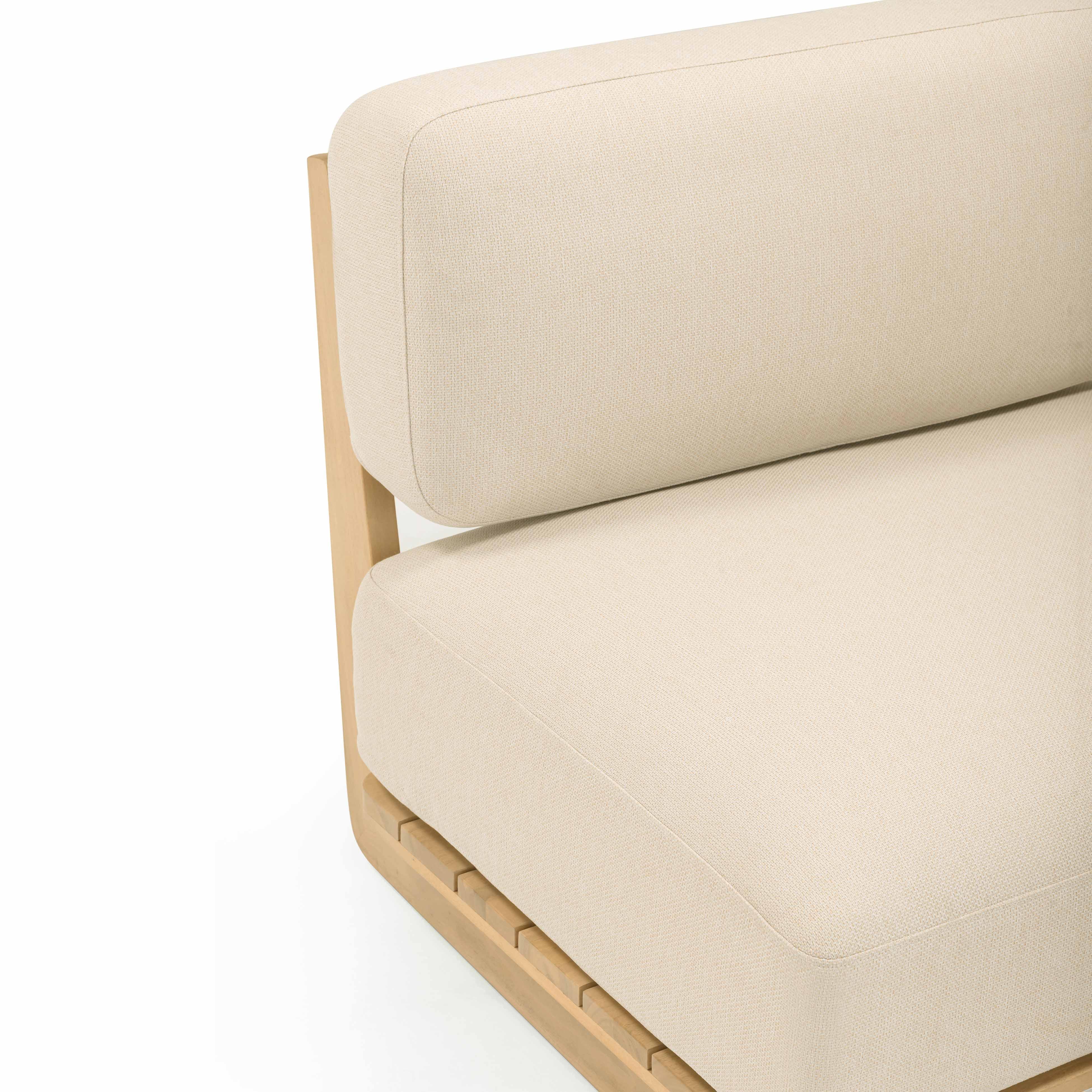 Reavan 67" Cream Performance Fabric Outdoor Lounge Sofa