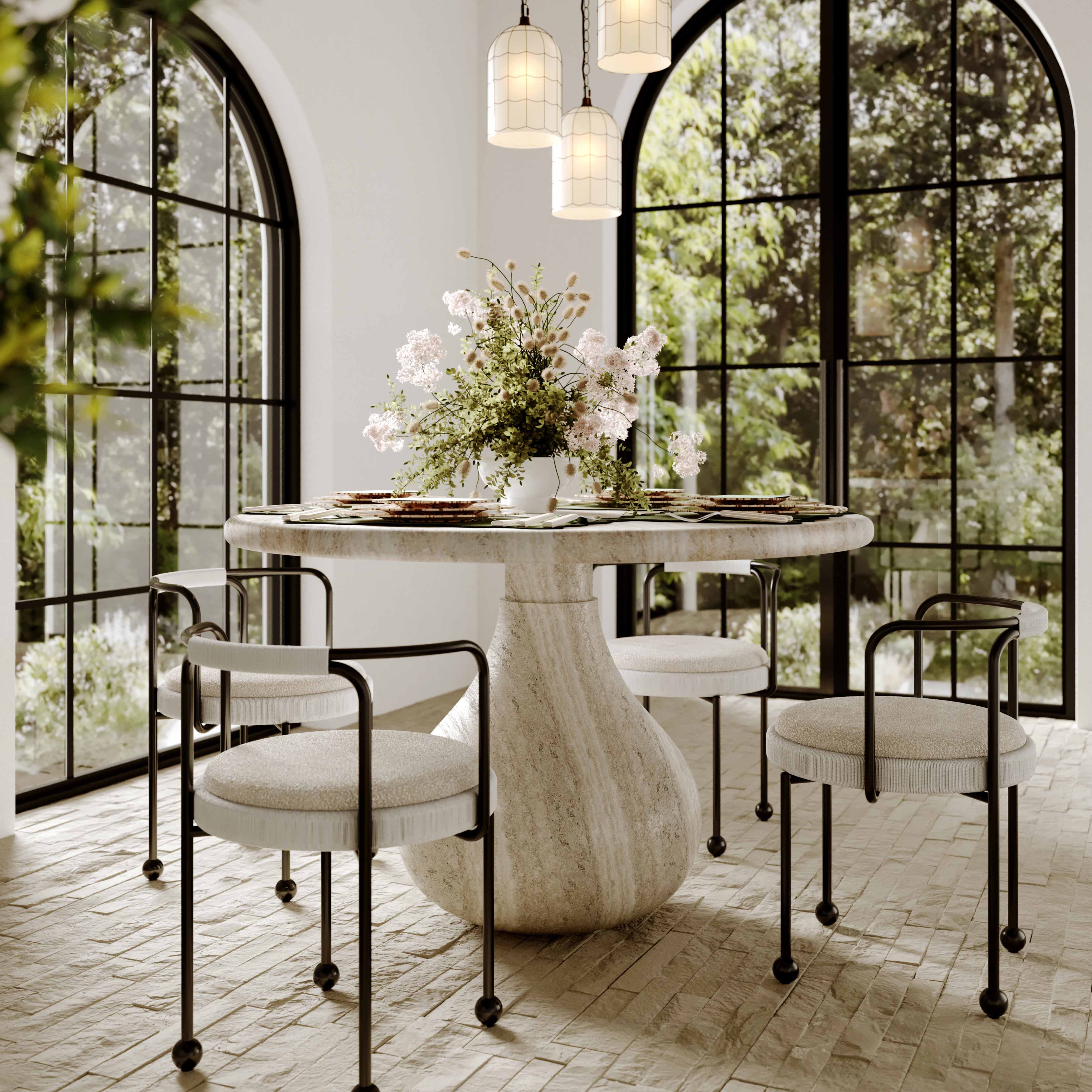 Smooch 47" Concrete Indoor/Outdoor Round Dining Table