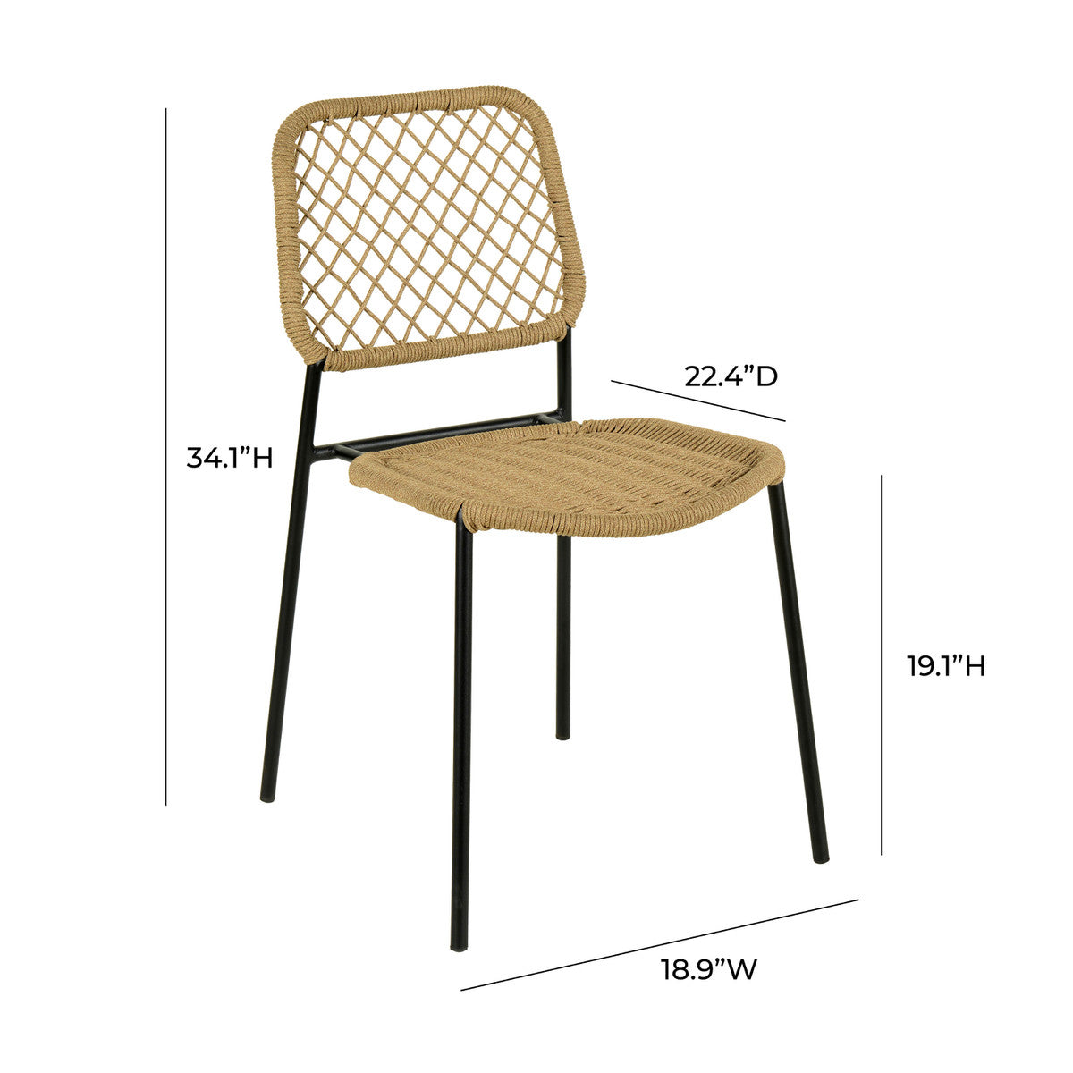 Lucy Cord Stackable Outdoor Dining Chair