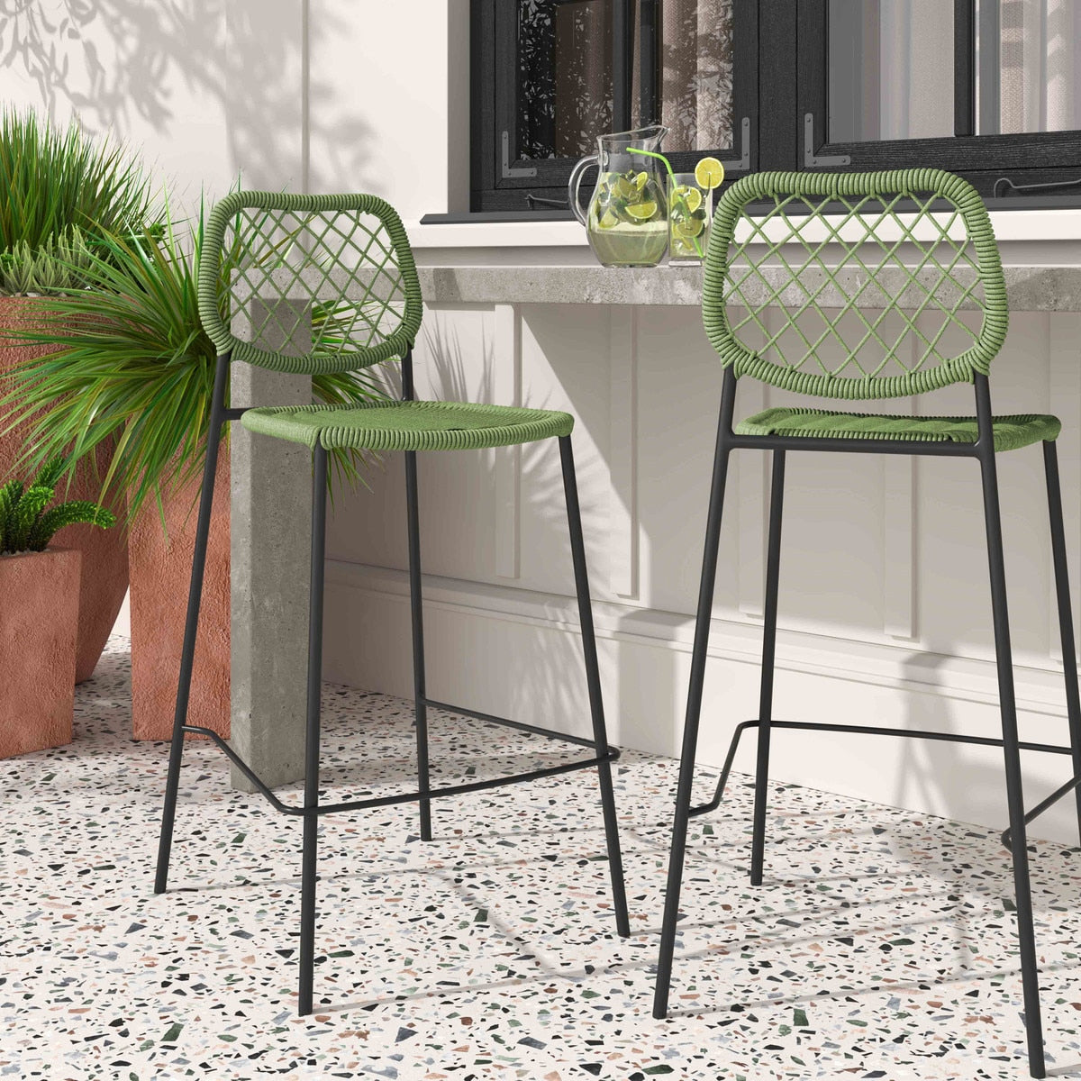 Lucy Dyed Cord Outdoor Counter Stool