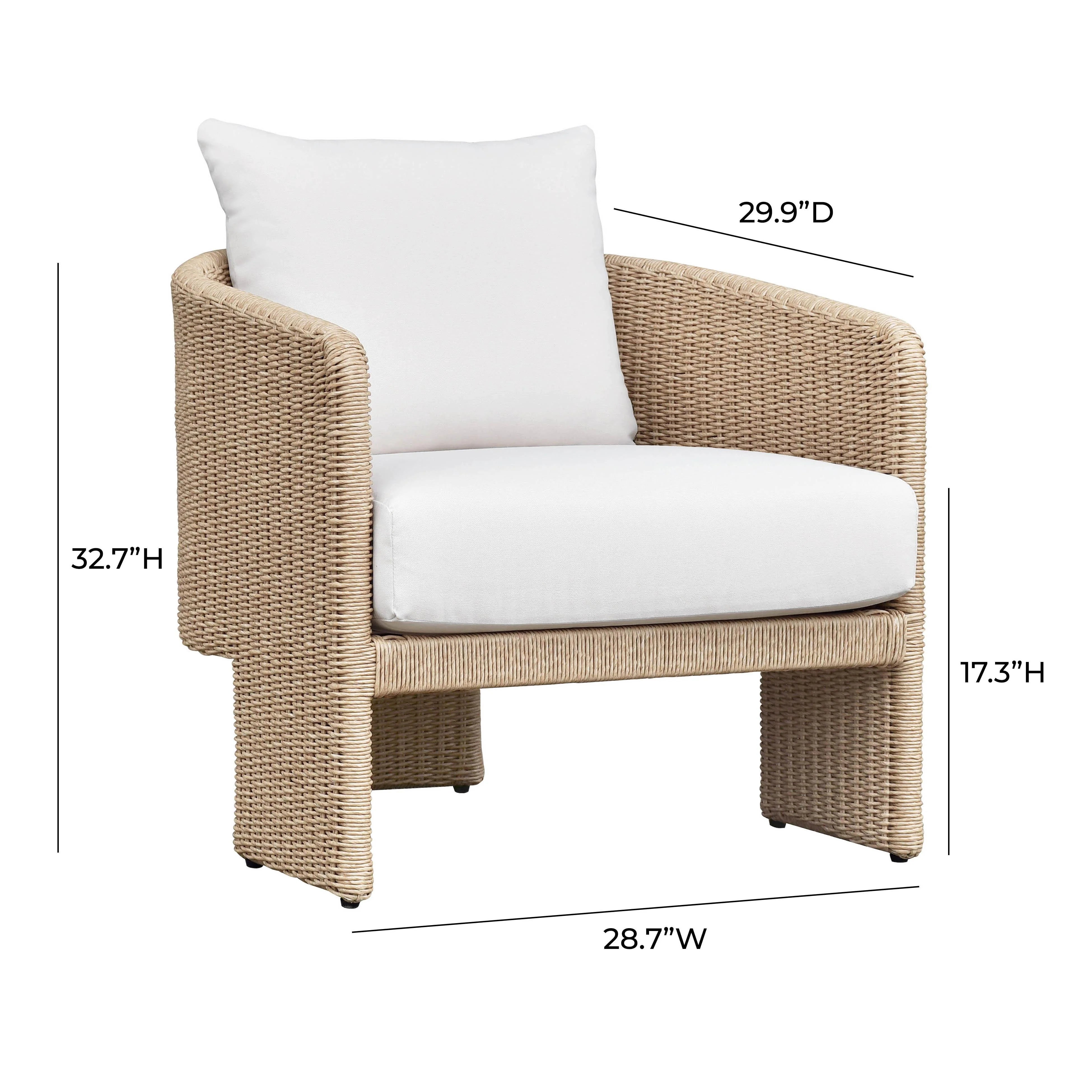 Alexa Rattan Performance Fabric Outdoor Armchair