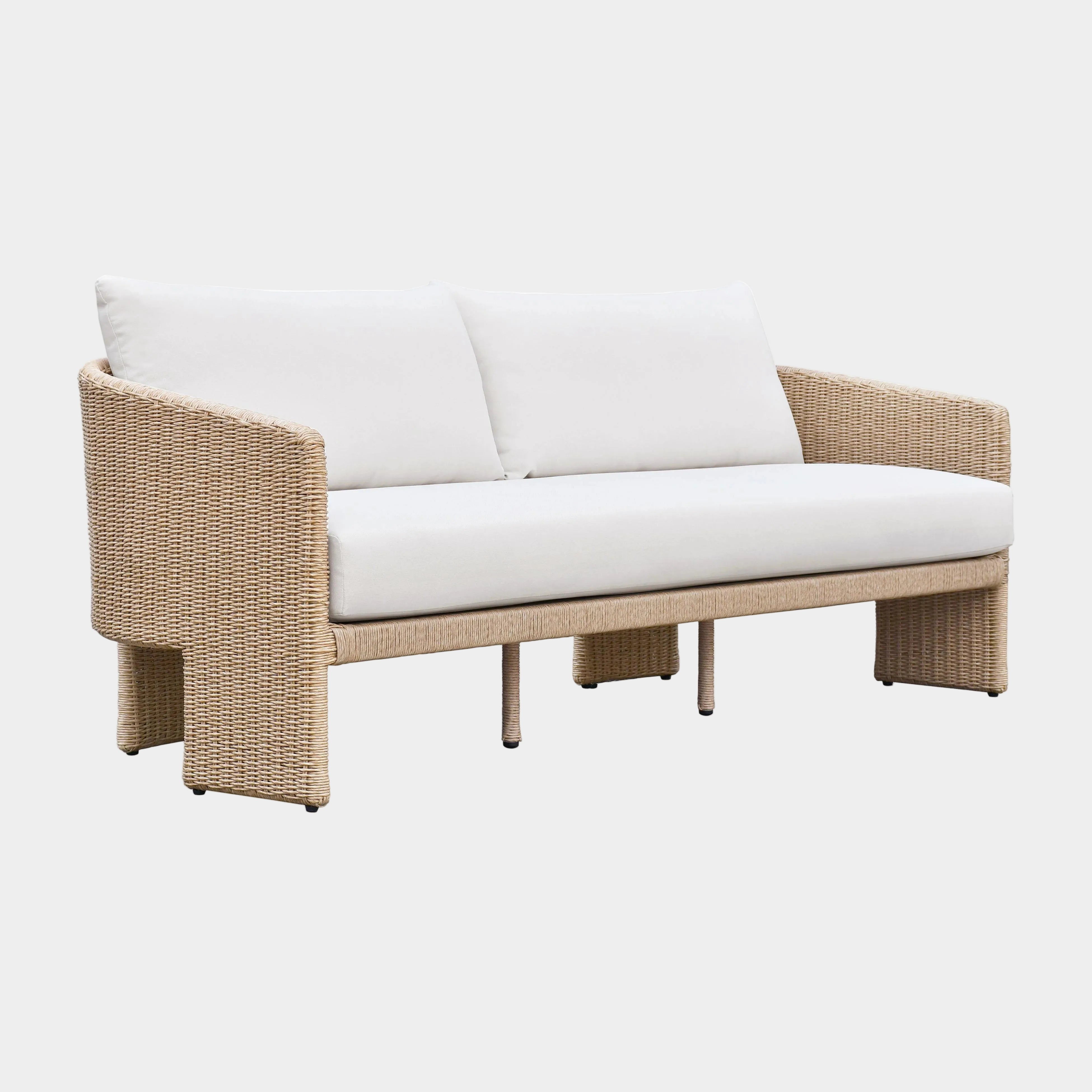 Alexa 80" Rattan Performance Fabric Outdoor Sofa