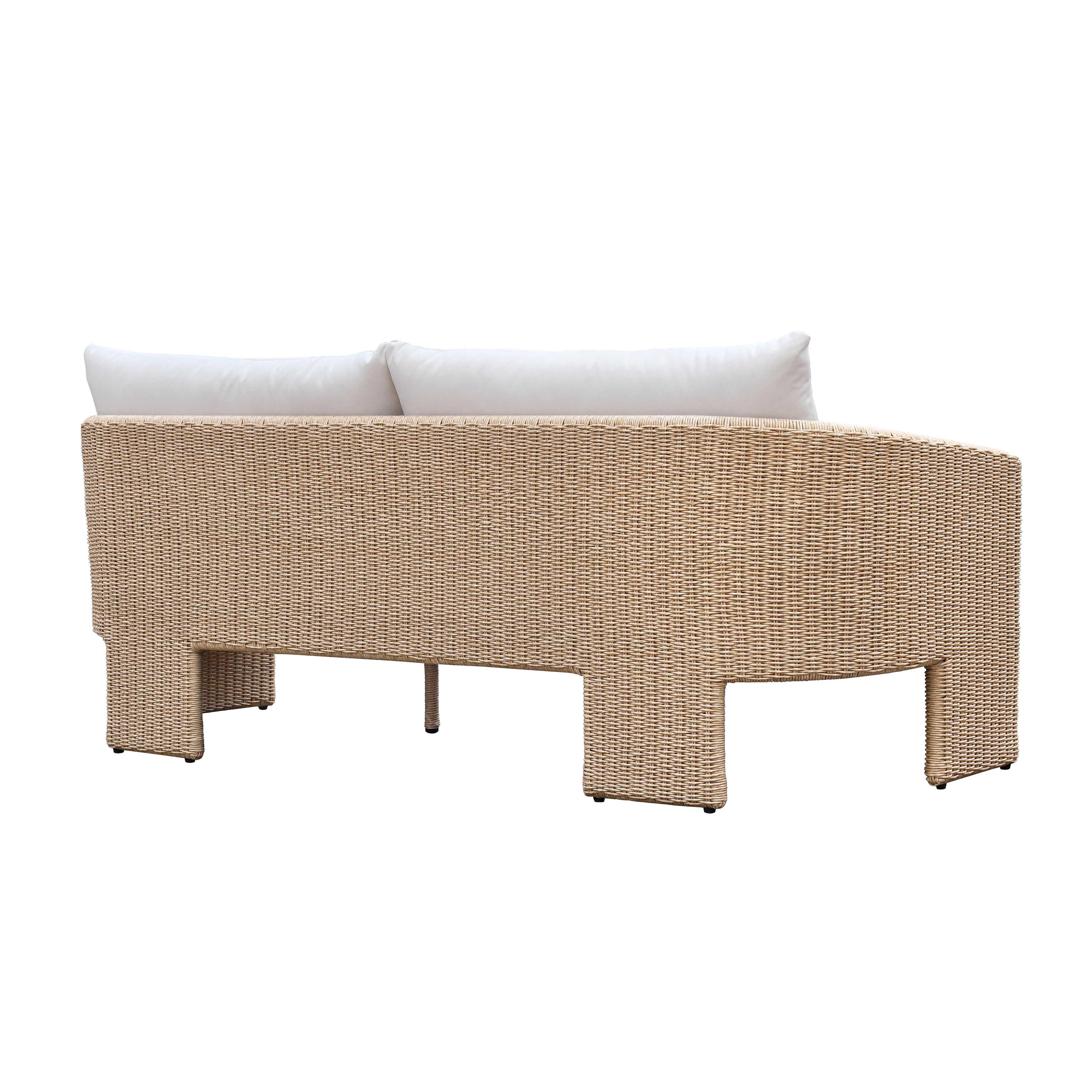 Alexa 80" Rattan Performance Fabric Outdoor Sofa