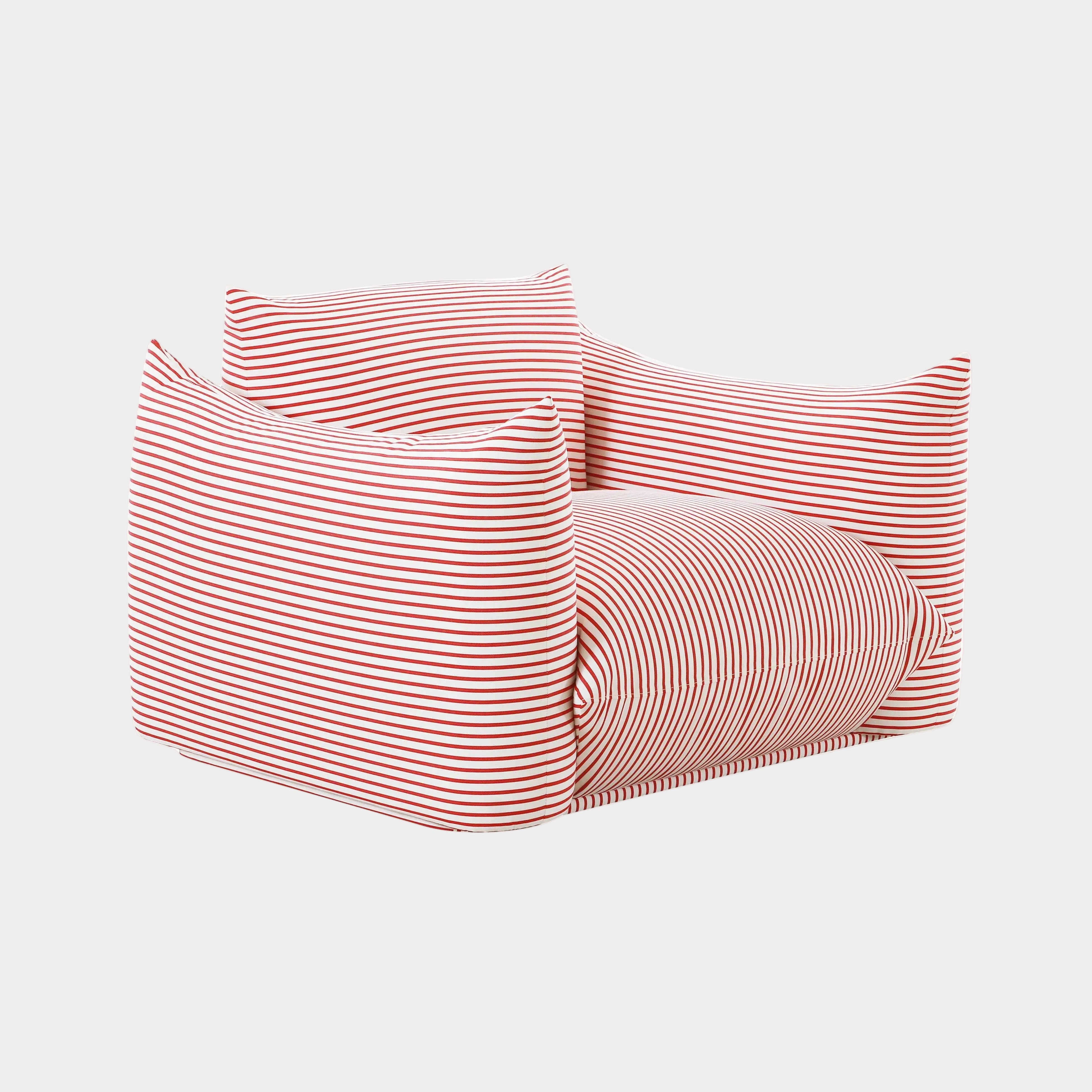 Saint Tropez Striped Stuffed Indoor / Outdoor Armchair
