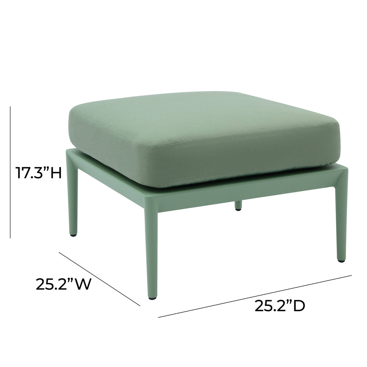 Kapri Moss Green Outdoor Ottoman