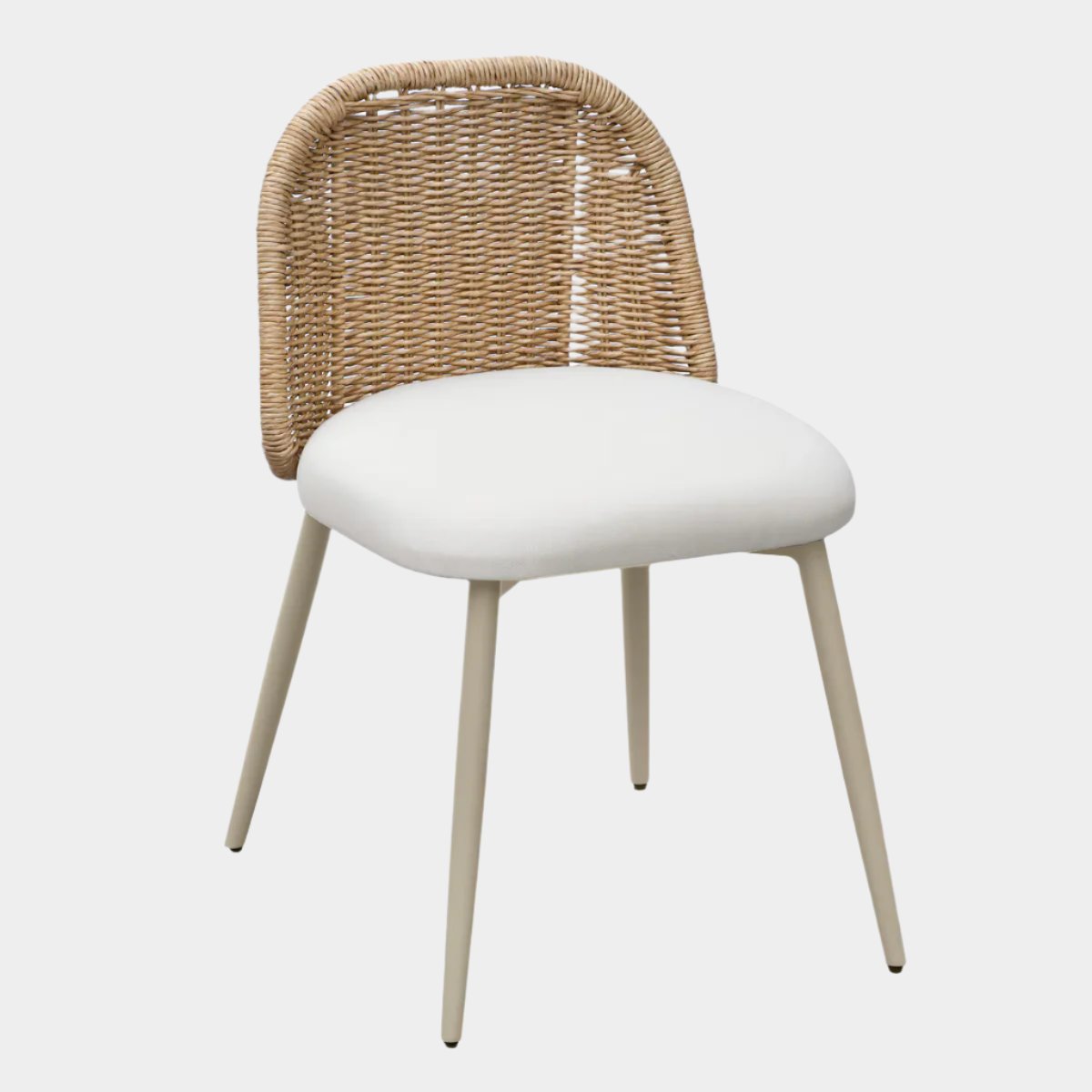 Chaise de salle à manger d'extérieur en tissu performant Alexa Cream 