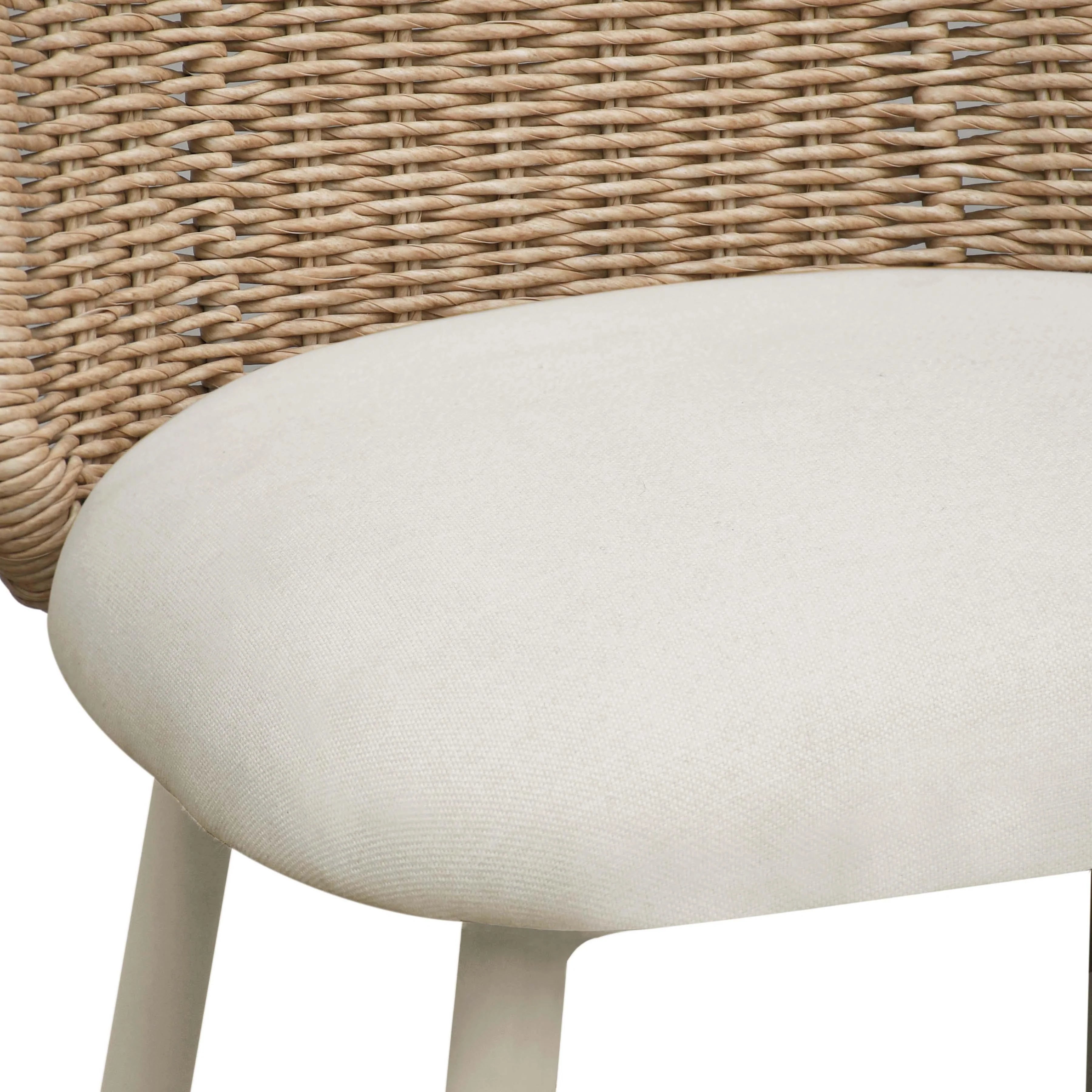 Chaise de salle à manger d'extérieur en tissu performant Alexa Cream 