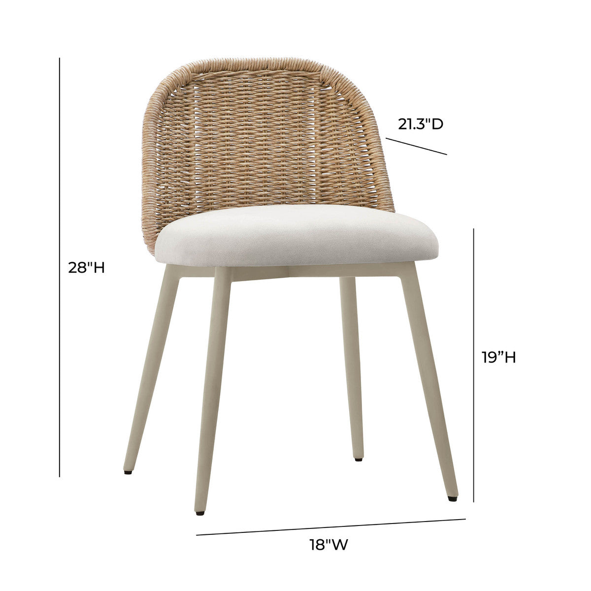 Chaise de salle à manger d'extérieur en tissu performant Alexa Cream 