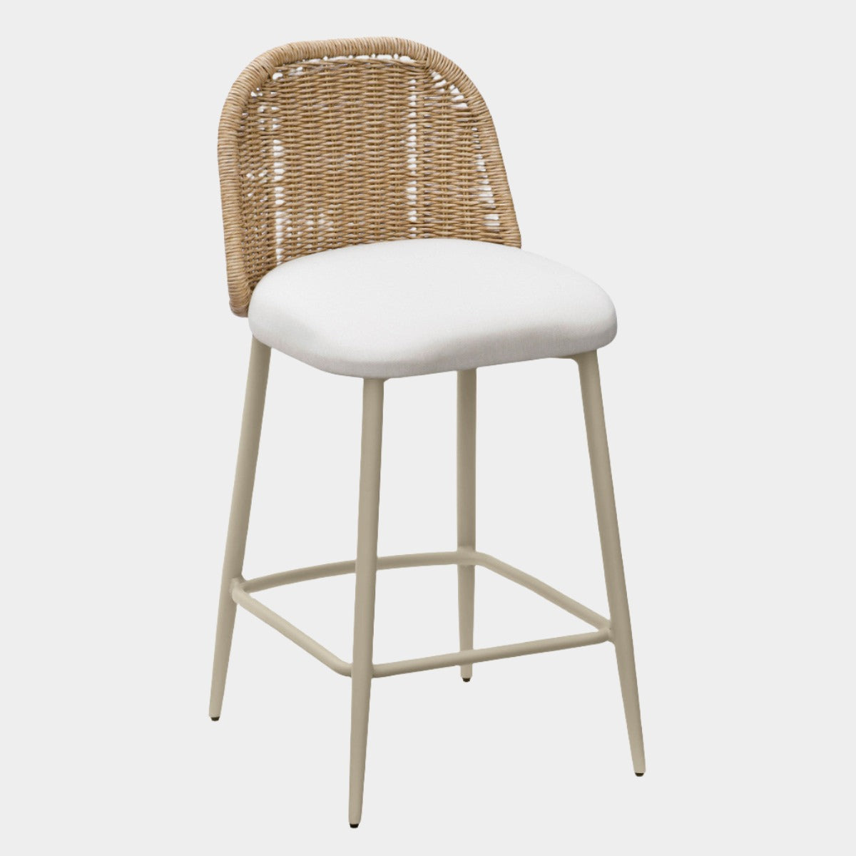 Alexa Cream Performance Fabric Outdoor Stool