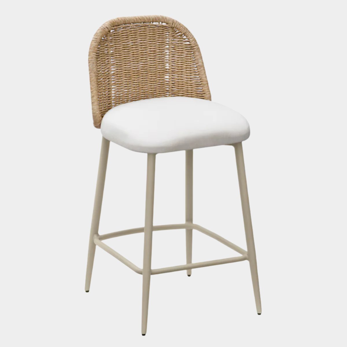 Tabouret de bar d'extérieur en tissu performant Alexa Cream