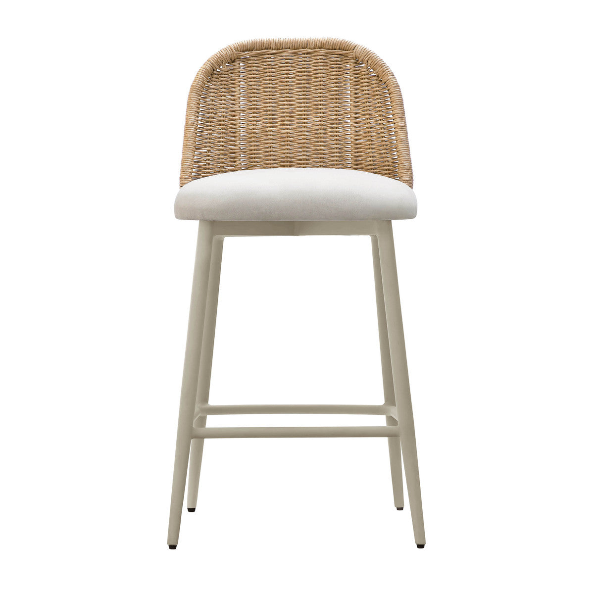 Alexa Cream Performance Fabric Outdoor Stool