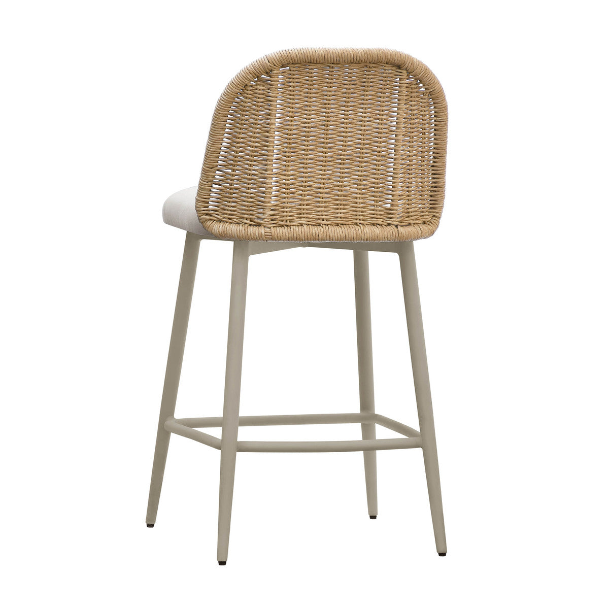 Alexa Cream Performance Fabric Outdoor Stool