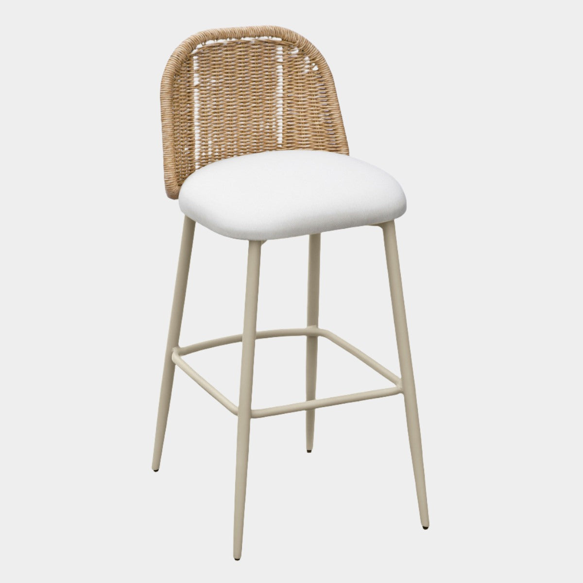 Alexa Cream Performance Fabric Outdoor Stool