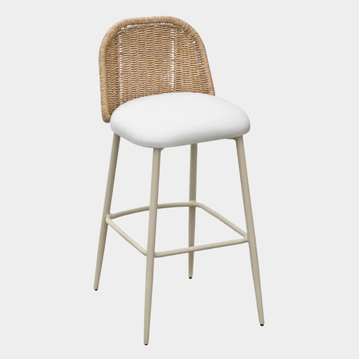 Tabouret de bar d'extérieur en tissu performant Alexa Cream