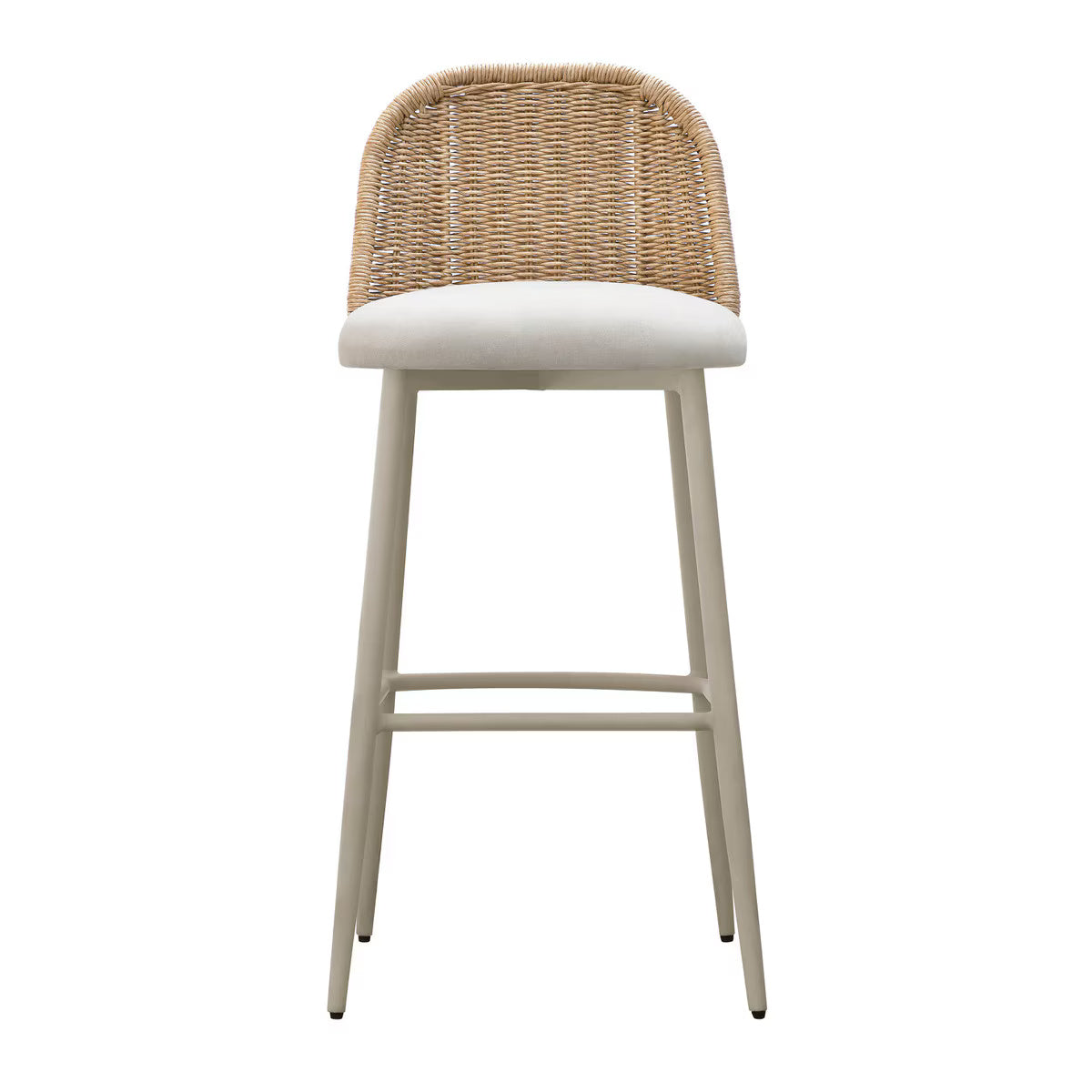 Tabouret de bar d'extérieur en tissu performant Alexa Cream