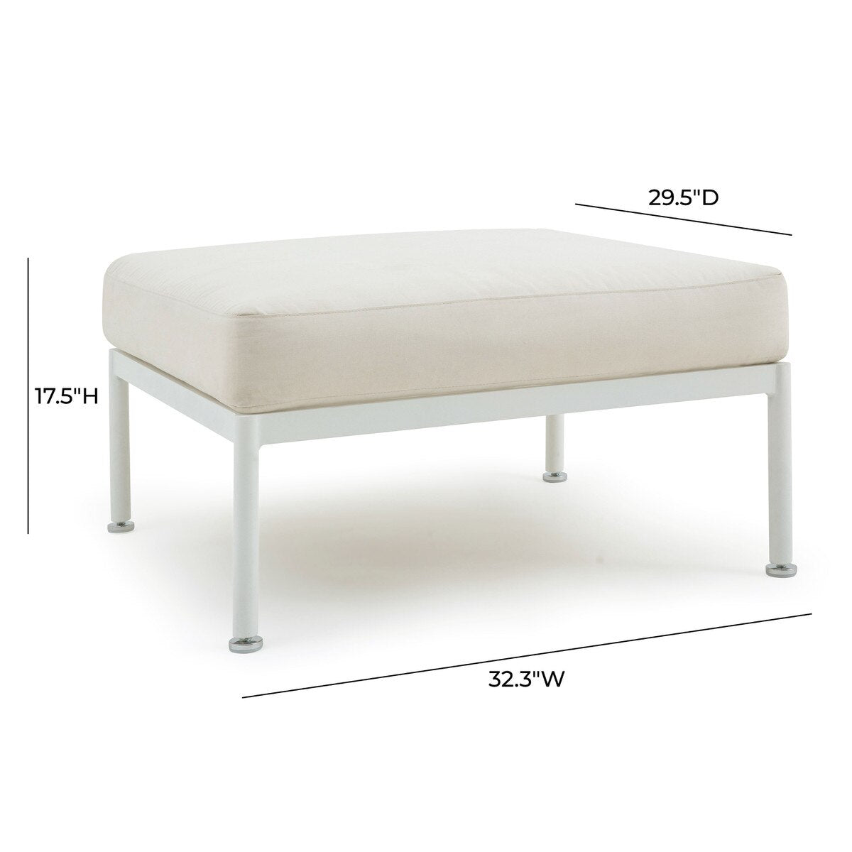 Kapri Taupe Outdoor Ottoman