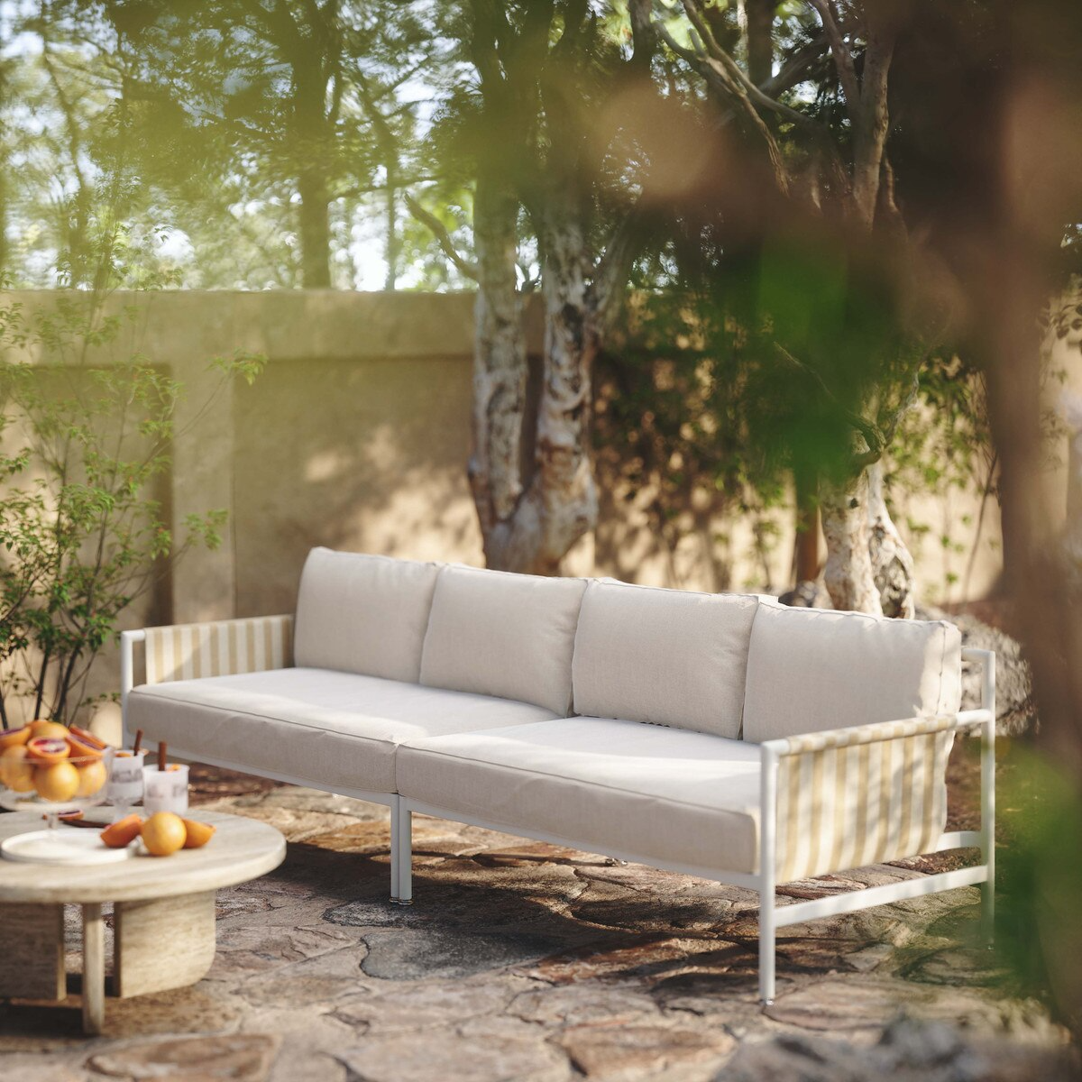 Dunes Cream Outdoor 110" Sofa