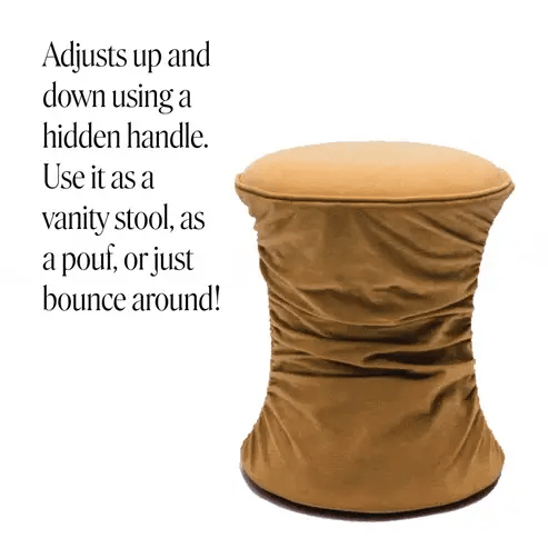 Bounce Ruched Performance Velvet Adjustable Ottoman