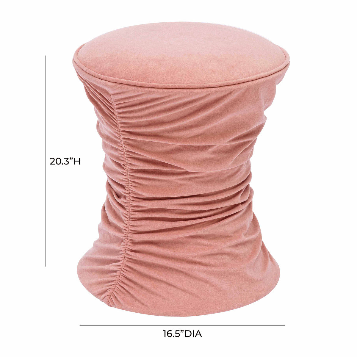 Bounce Ruched Velvet Adjustable Ottoman