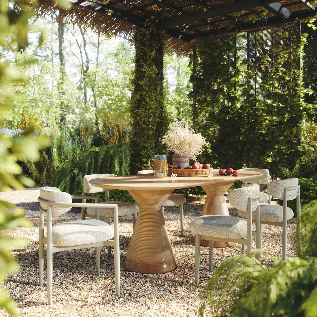 Annika Textured Outdoor Dining Side Chair